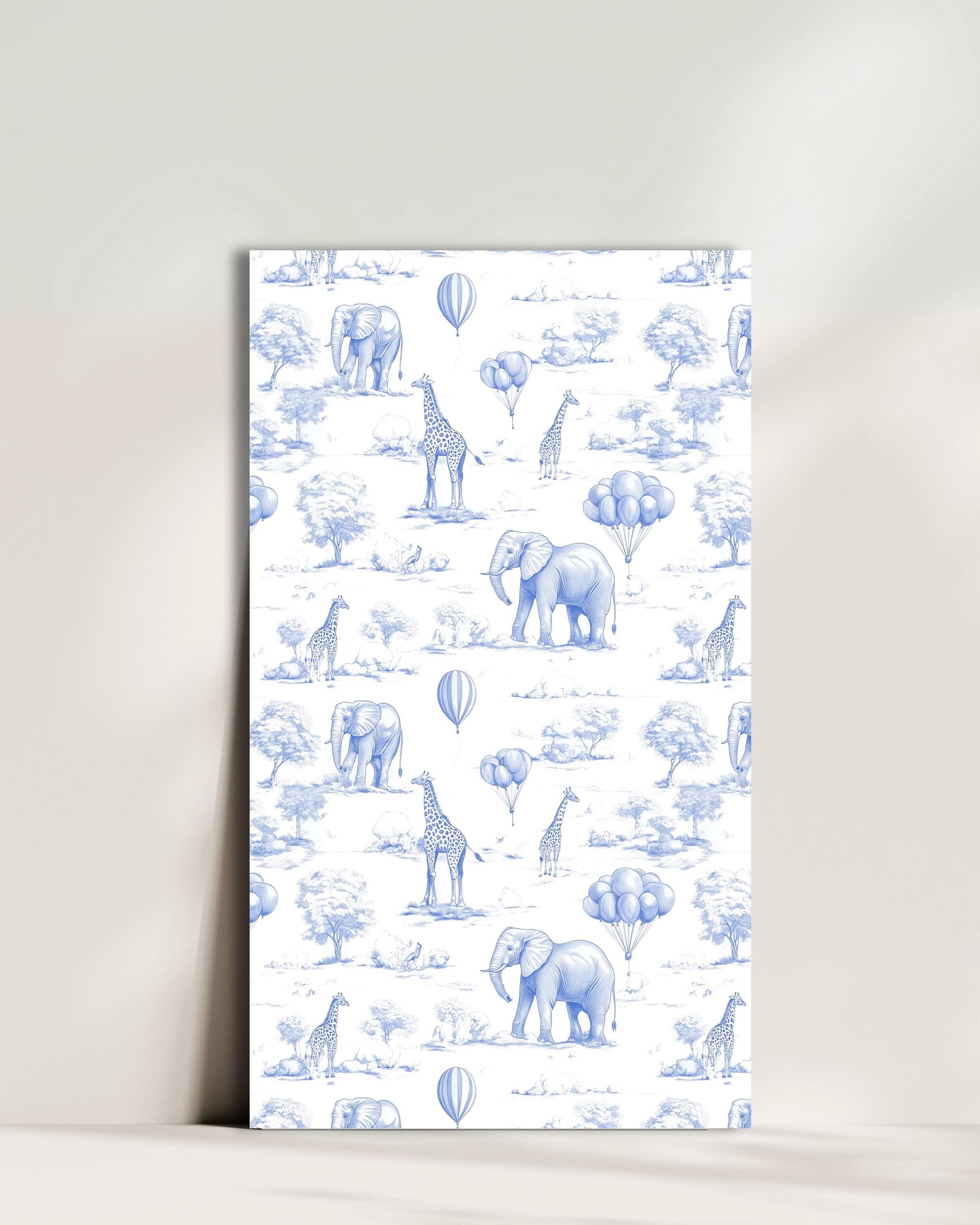 Toile de Jouy Arch Backdrop Elegant Blue Safari Toile Baby Birthday Party Chinoiserie Large Decoration Luxury First Birthday Party Prop - LAUMIANstudio