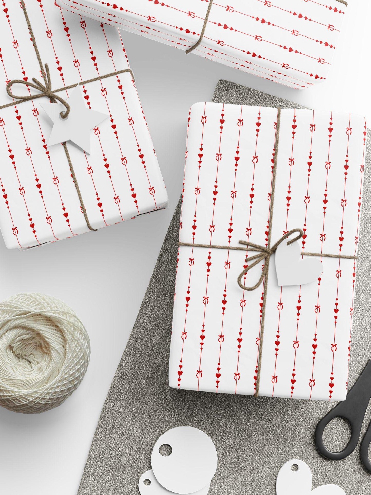 Heart Wrapping Paper Elegant Love Gift Wrap: Birthday, Anniversary, Valentine’s Day - LAUMIANstudio