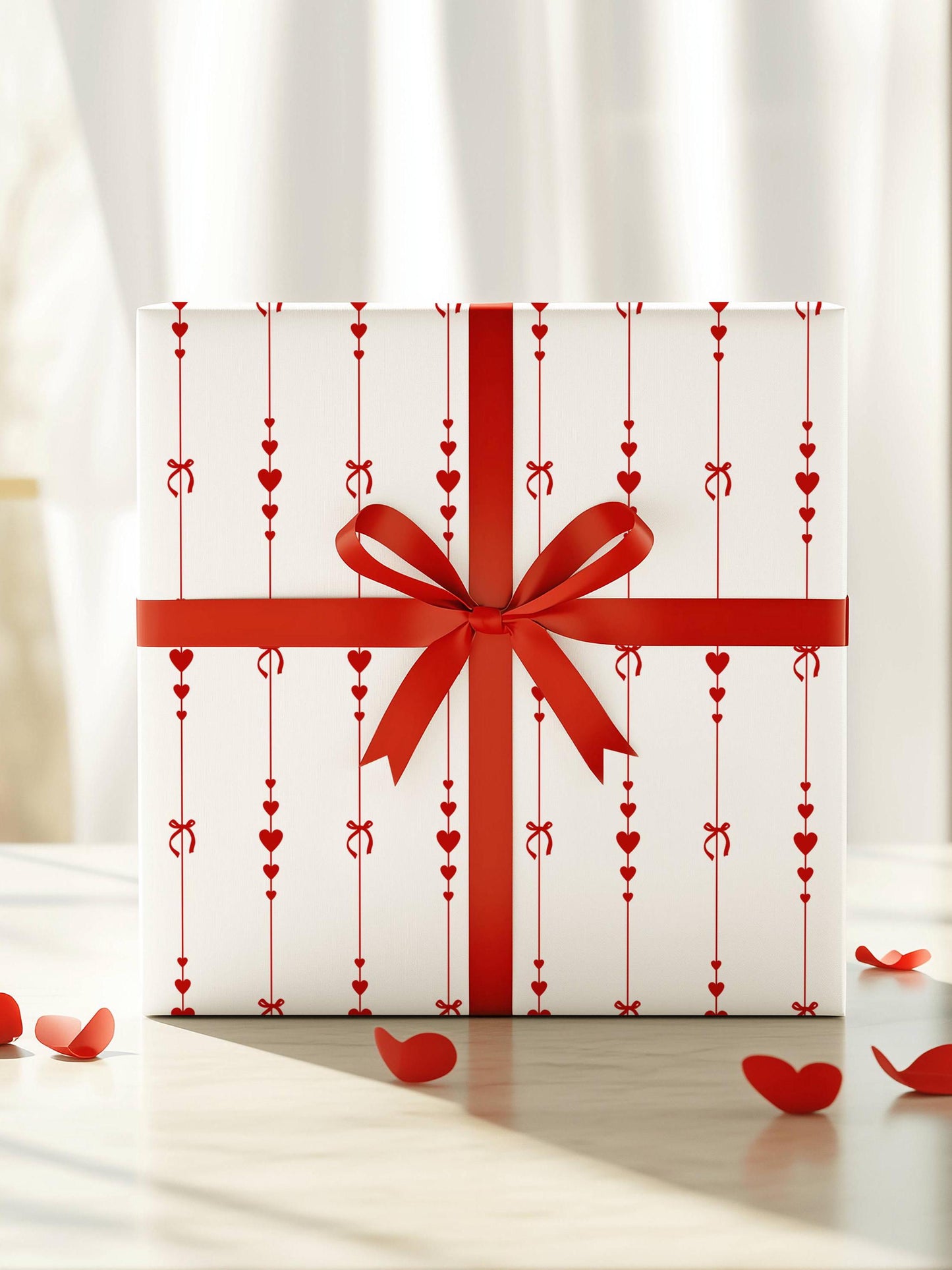 Heart Wrapping Paper Elegant Love Gift Wrap: Birthday, Anniversary, Valentine’s Day - LAUMIANstudio
