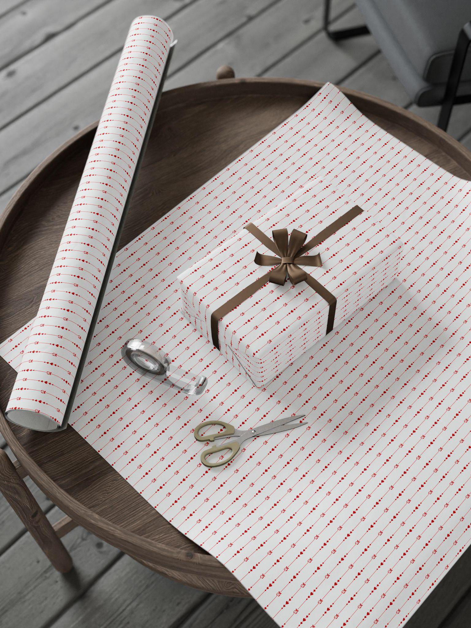 Heart Wrapping Paper Elegant Love Gift Wrap: Birthday, Anniversary, Valentine’s Day - LAUMIANstudio