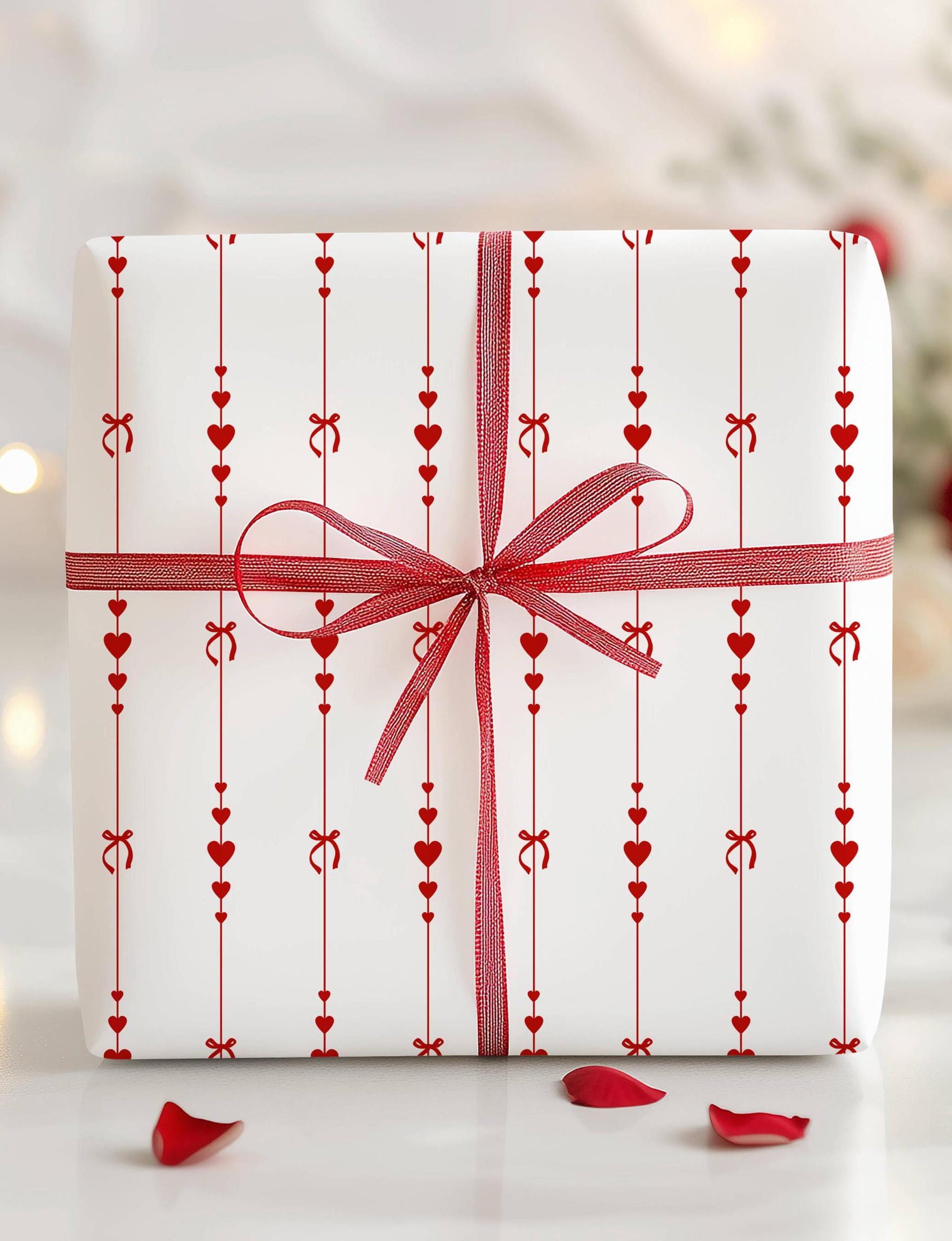 Heart Wrapping Paper Elegant Love Gift Wrap: Birthday, Anniversary, Valentine’s Day - LAUMIANstudio