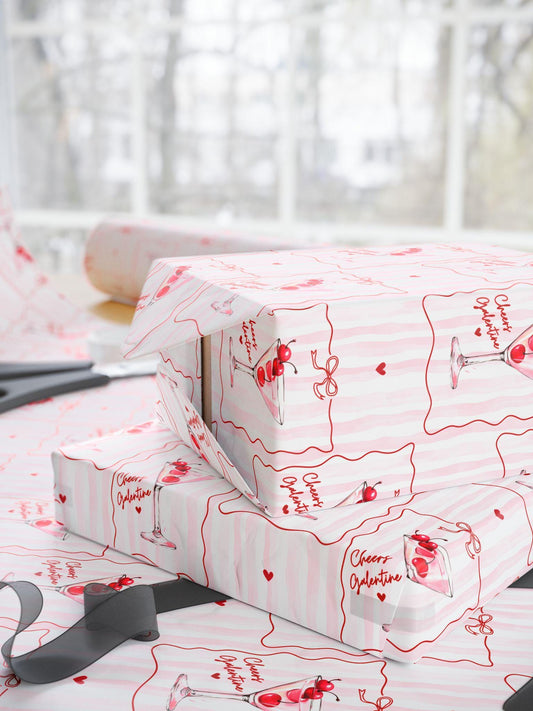 Personalized Martini Wrapping Paper Galentine Gift Wrap Martini Bachelorette Gift Wrap Wrapping Paper Roll Birthday Girly Cocktail Gift Wrap - LAUMIANstudio
