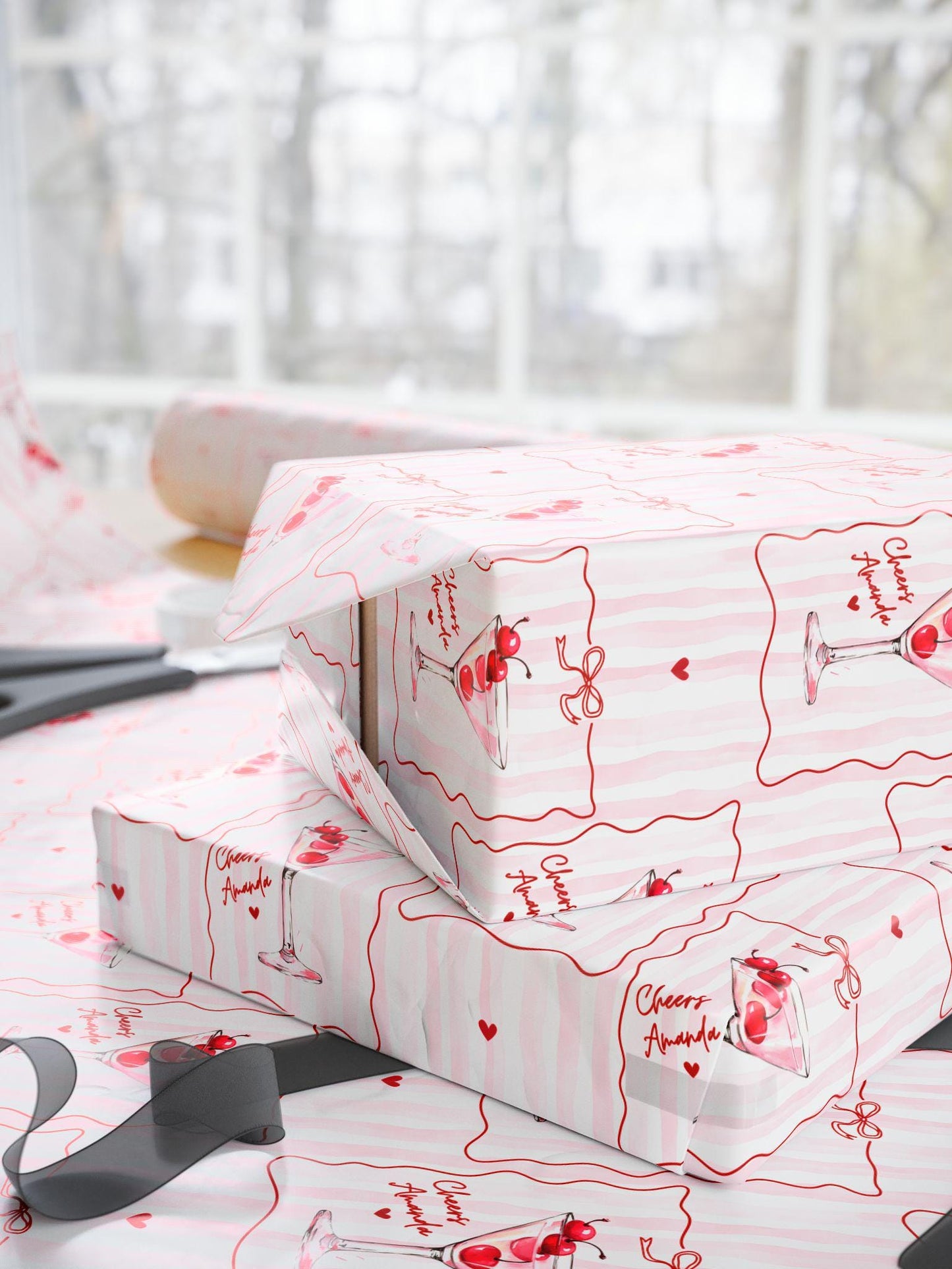 Martini Birthday Gift Wrap Custom Name Wrapping Paper Bride to Be Gift Wrap Personalized Dirty Martini Gift Wrapping Bachelorette Party - LAUMIANstudio
