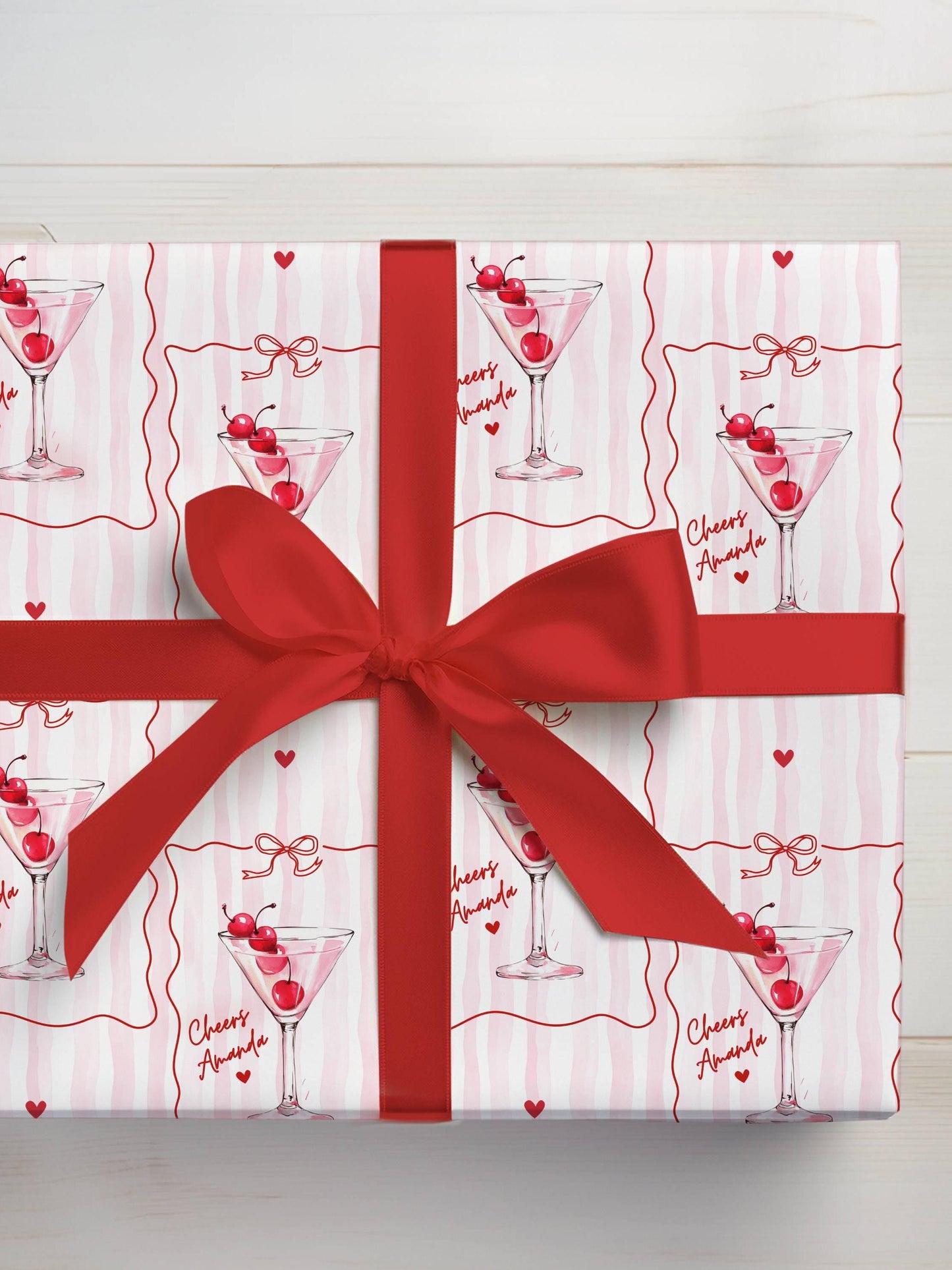 Martini Birthday Gift Wrap Custom Name Wrapping Paper Bride to Be Gift Wrap Personalized Dirty Martini Gift Wrapping Bachelorette Party - LAUMIANstudio
