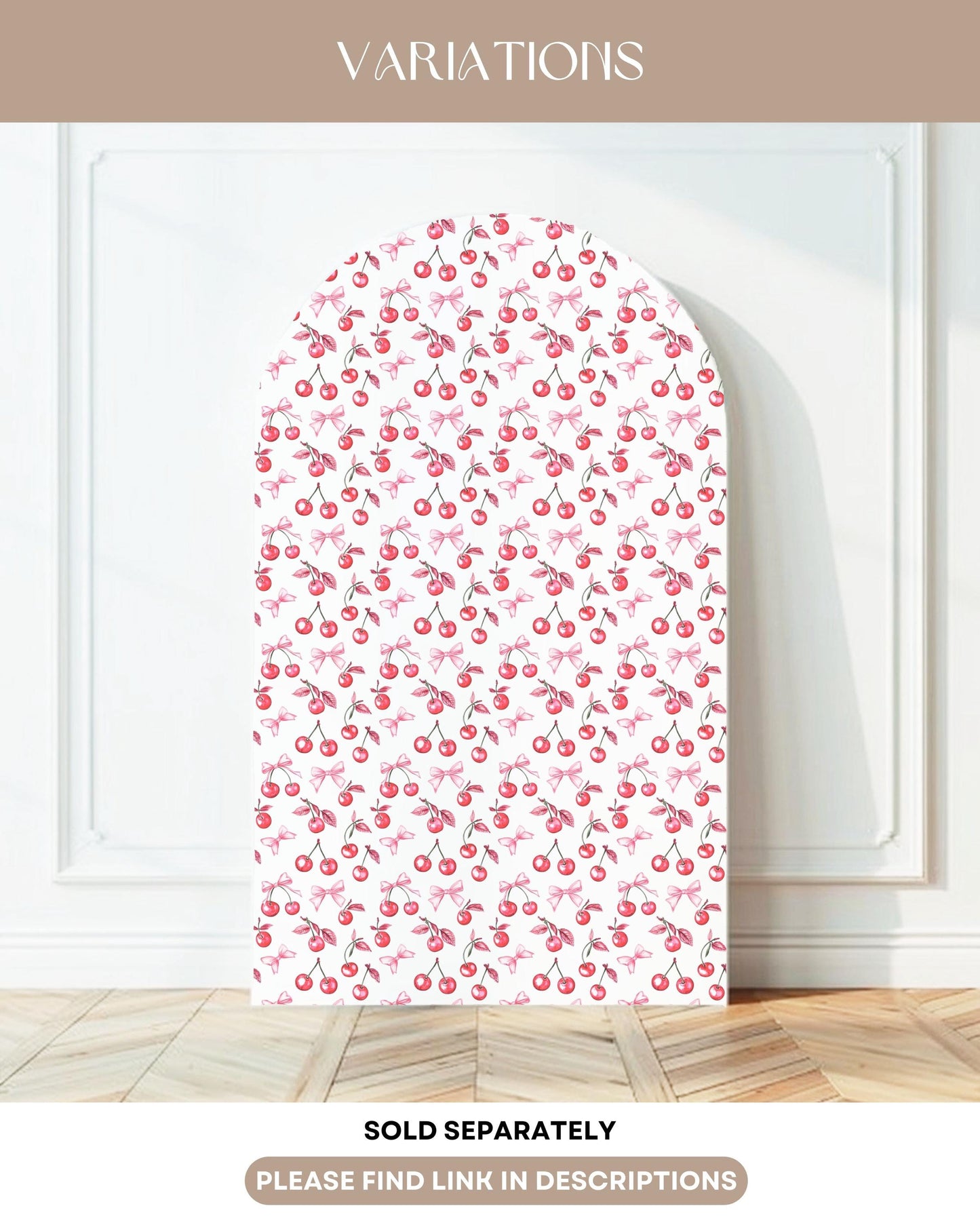 Cherry First Birthday Arch Backdrop Cherry Decor 1st Birthday Cherry Baby Shower Pink Girly Garden Party Decoration Name Cherry Bow Props - LAUMIANstudio