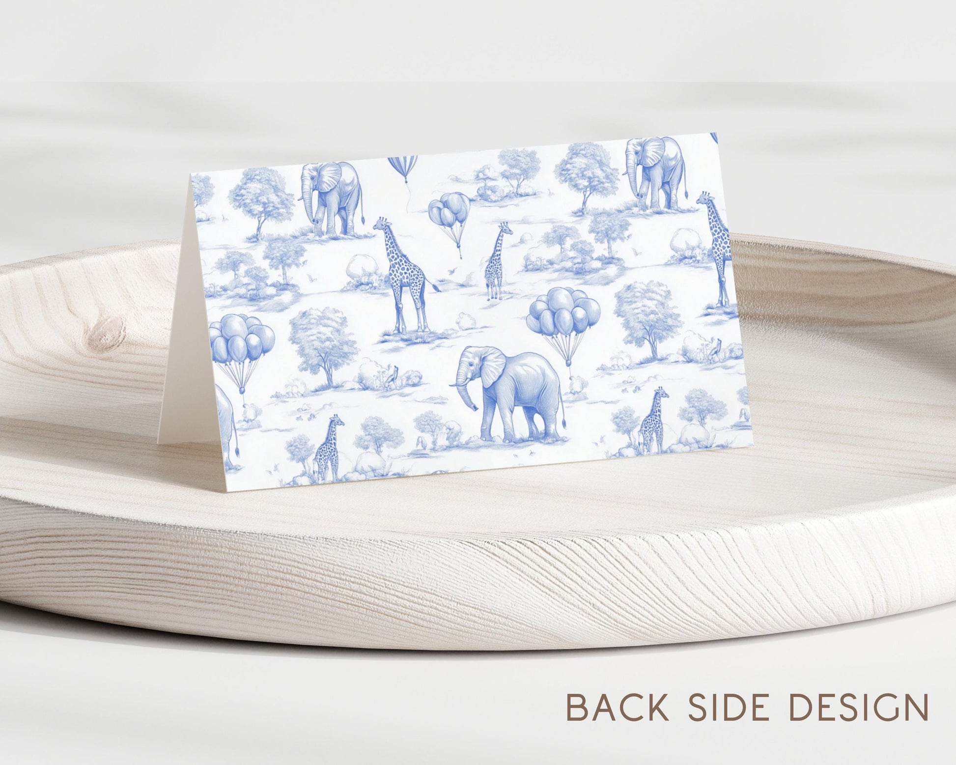 Blue Toile Baby Shower Place Card Template Safari Baby Shower Name Card Elegant Toile de Jouy Table Card Printable Template Baby Shower - LAUMIANstudio