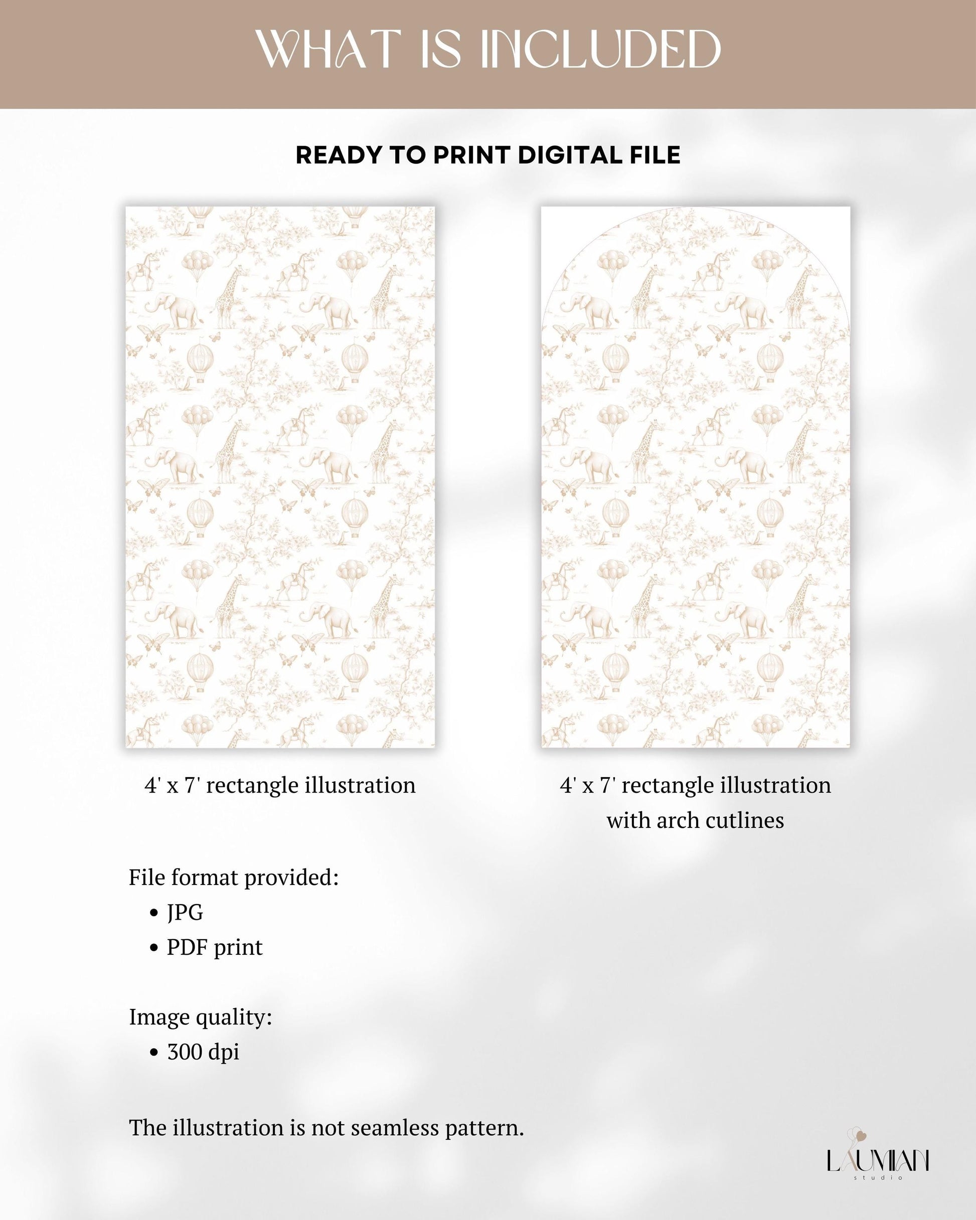 Neutral Baby Shower Backdrop Beige Toile de Jouy Arch Backdrop Gender Reveal Decoration Neutral Backdrop Baby Shower Beige Arch Chinoiserie - LAUMIANstudio
