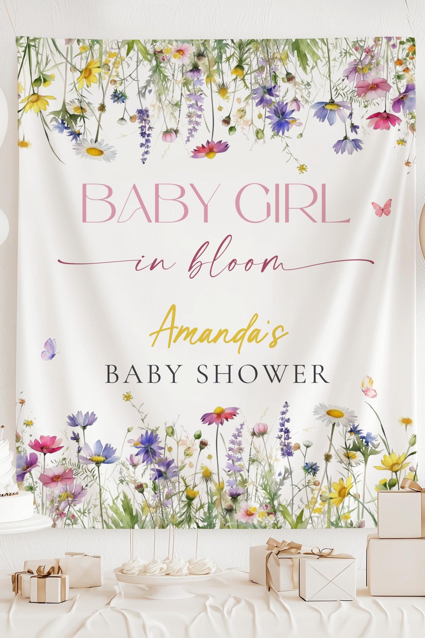 Custom Girl Baby in Bloom Welcome Sign Wildflower Baby in Bloom Shower Decor Baby Girl in Bloom Sign Wildflower Baby in Bloom Baby Shower - LAUMIANstudio