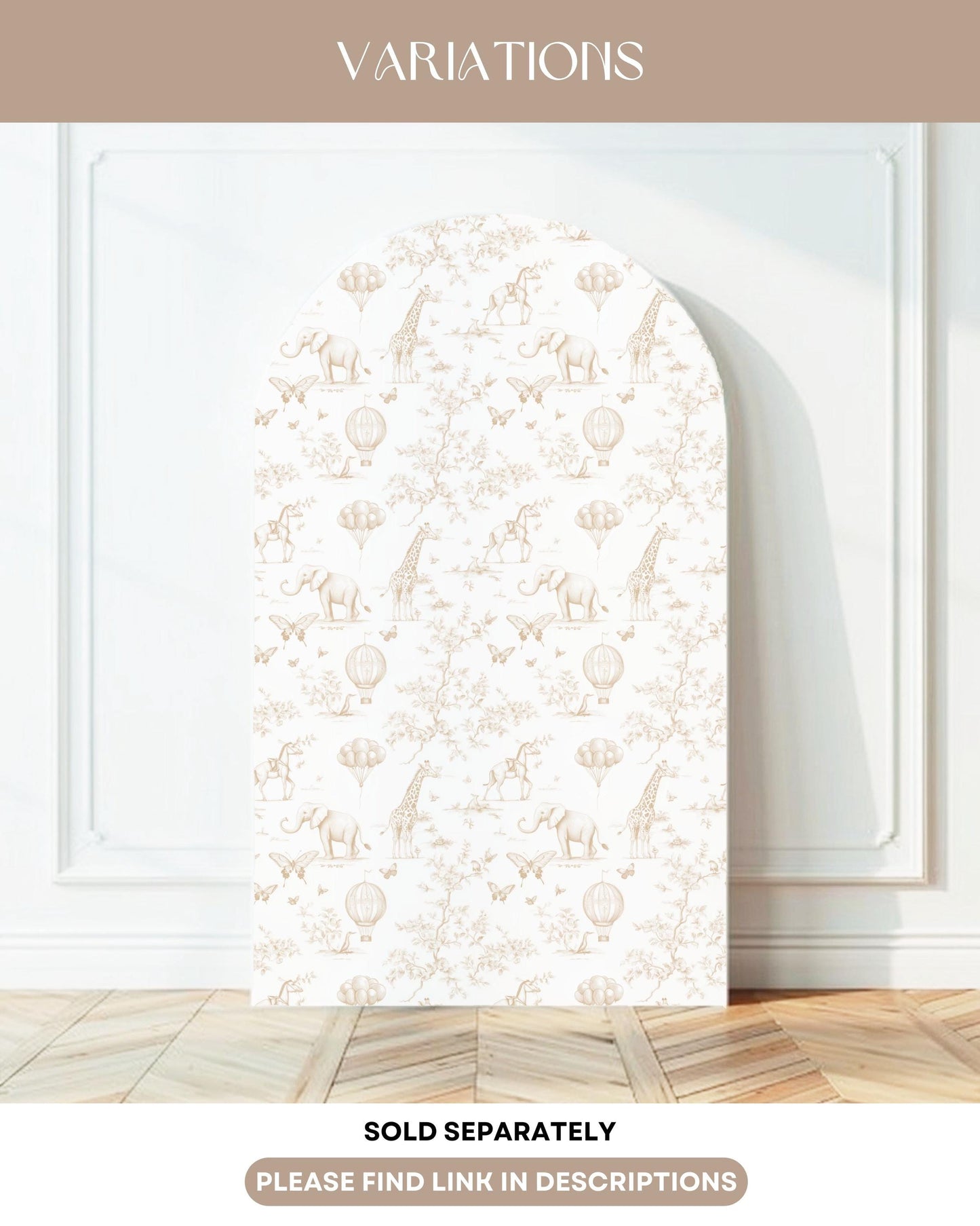 Personalized Beige Toile Arch Panel DIY Baby Shower Giant Decor Beige Baby Shower Custom Toile Arch Backdrop Baby Shower Welcome Sign Beige - LAUMIANstudio