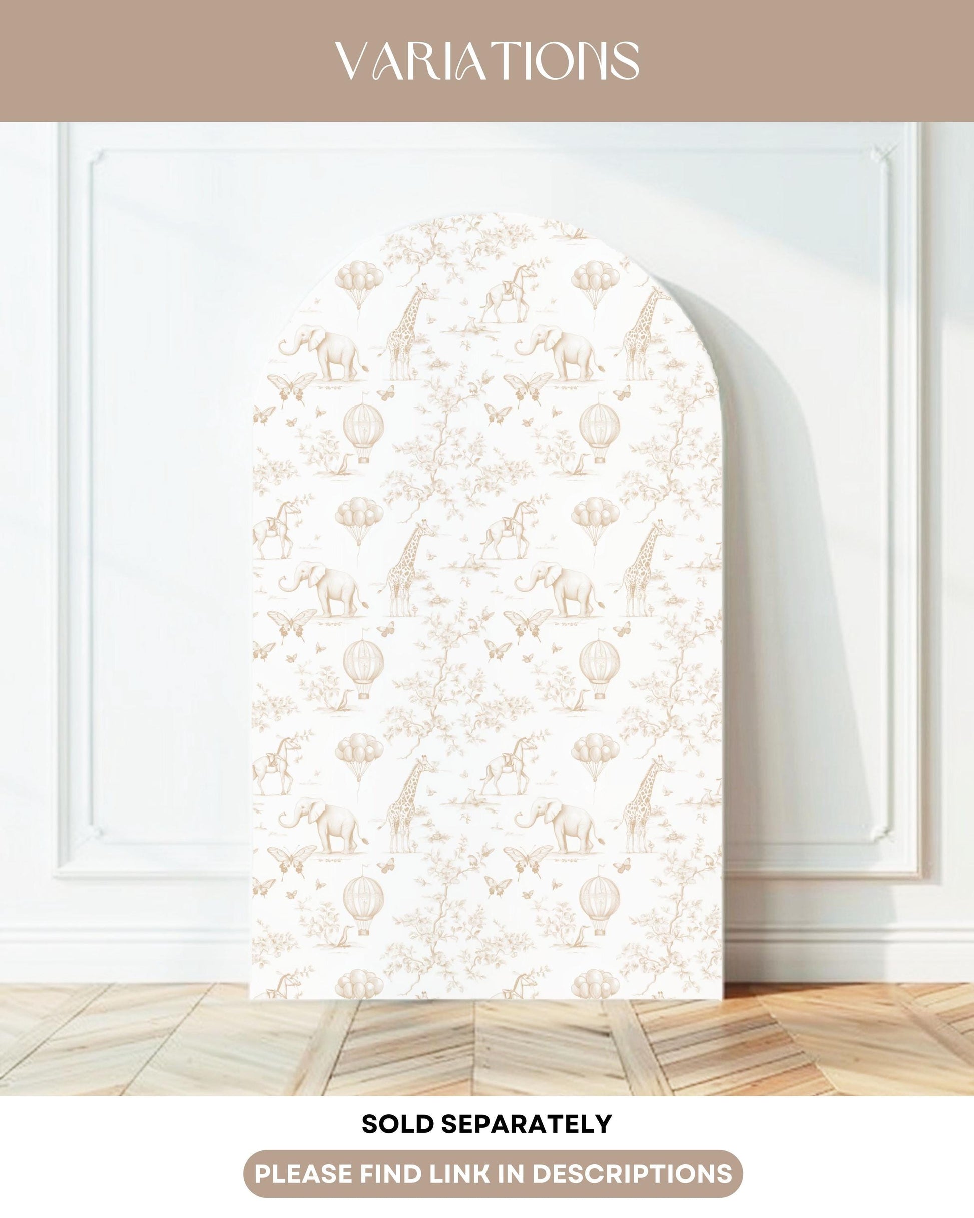 Personalized Beige Toile Arch Panel DIY Baby Shower Giant Decor Beige Baby Shower Custom Toile Arch Backdrop Baby Shower Welcome Sign Beige - LAUMIANstudio