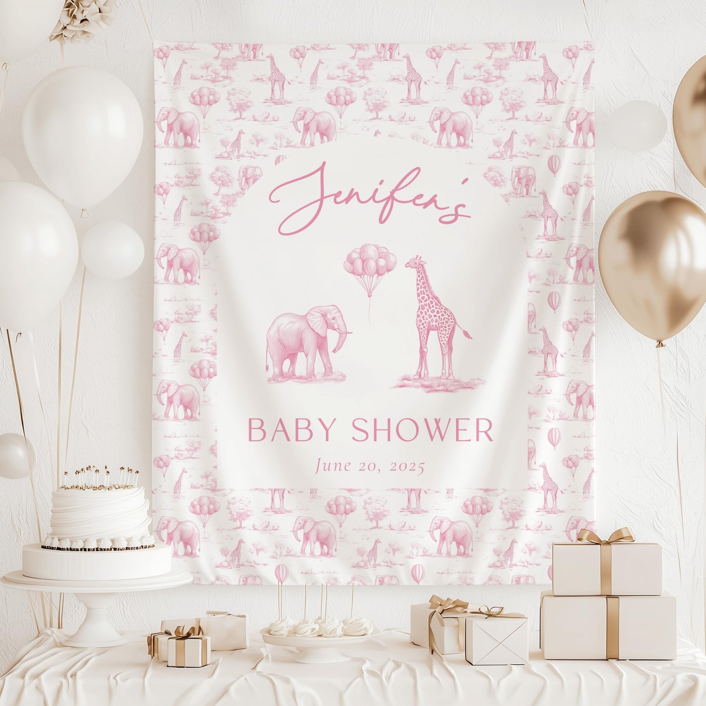 Blue Toile Custom Wall Tapestry Baby Shower Dusty Blue Decor Baby Shower Baby Boy Wall Decoration Blue Chinoiserie Baby Shower Wall Tapestry - LAUMIANstudio