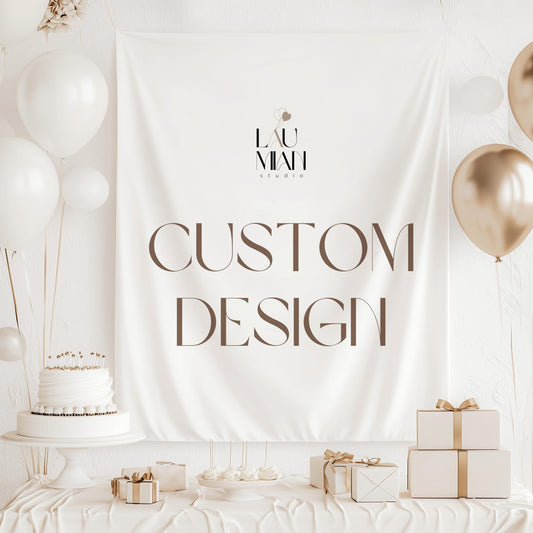 CUSTOM DESIGN Bachelorette Backdrop Made to Order Custom Baby Shower Banner Custom Birthday Backdrop Custom Gender Reveal Banner Custom Sign - LAUMIANstudio