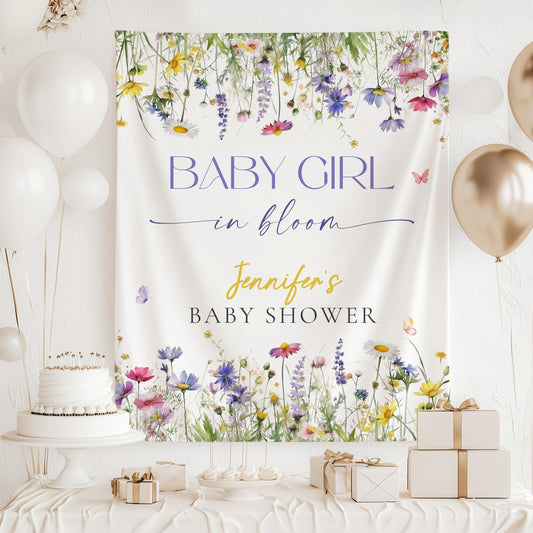 Custom Girl Baby in Bloom Welcome Sign Wildflower Baby in Bloom Shower Decor Baby Girl in Bloom Sign Wildflower Baby in Bloom Baby Shower - LAUMIANstudio