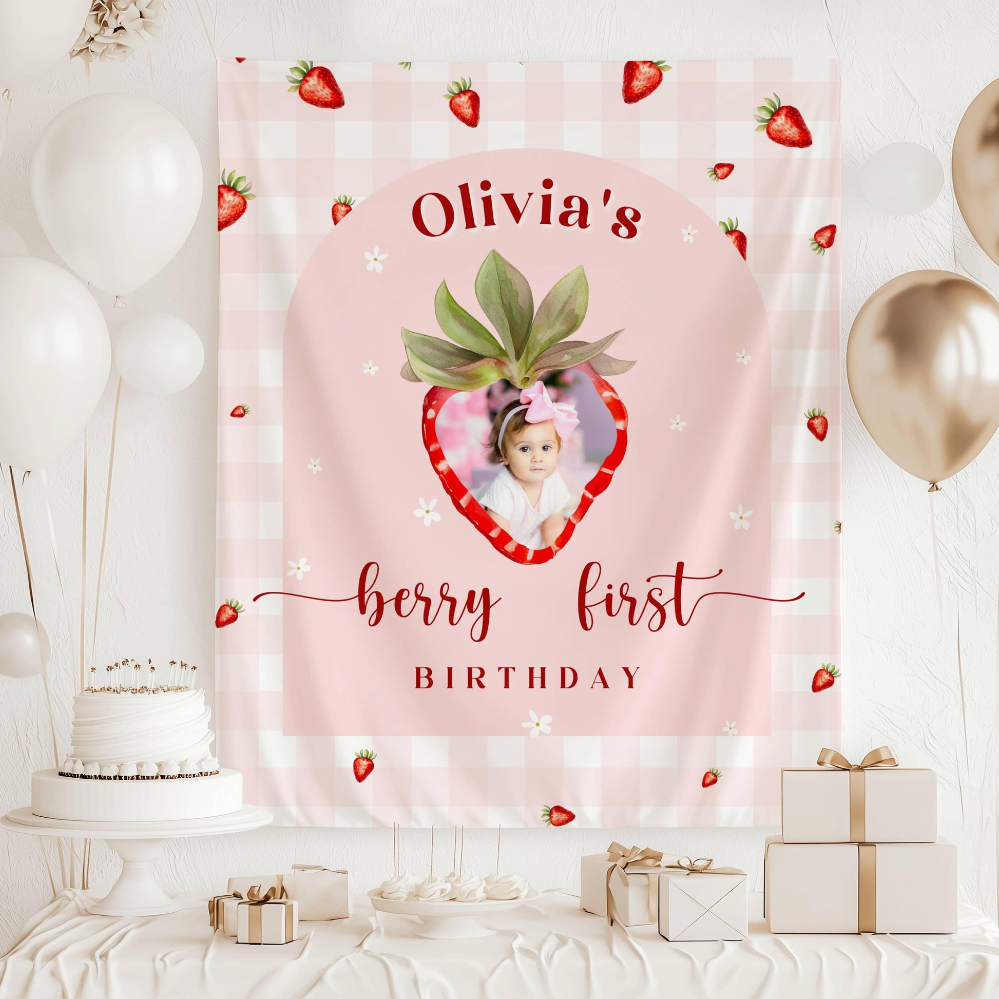 Photo Berry Milestone Sign Berry First Birthday Milestone Board Berry Milestone Sign Custom Photo Strawberry Milestone Backdrop Berry 1st - LAUMIANstudio