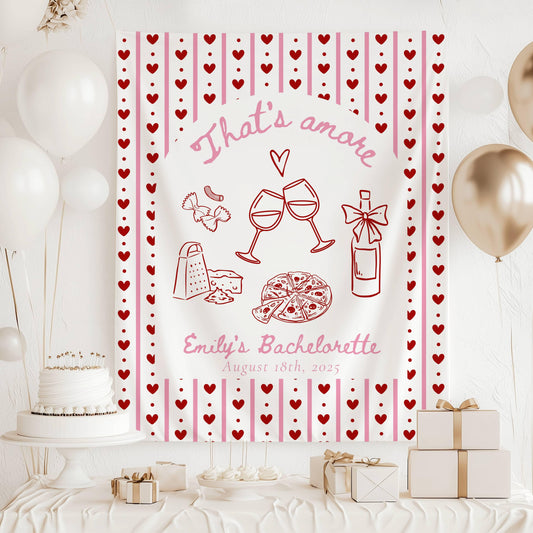 Custom Thats Amore Bridal Shower Decor Thats Amore Bachelorette Banner Thats Amore Sign Italian Themed Bachelorette in Italy Trip Banner - LAUMIANstudio