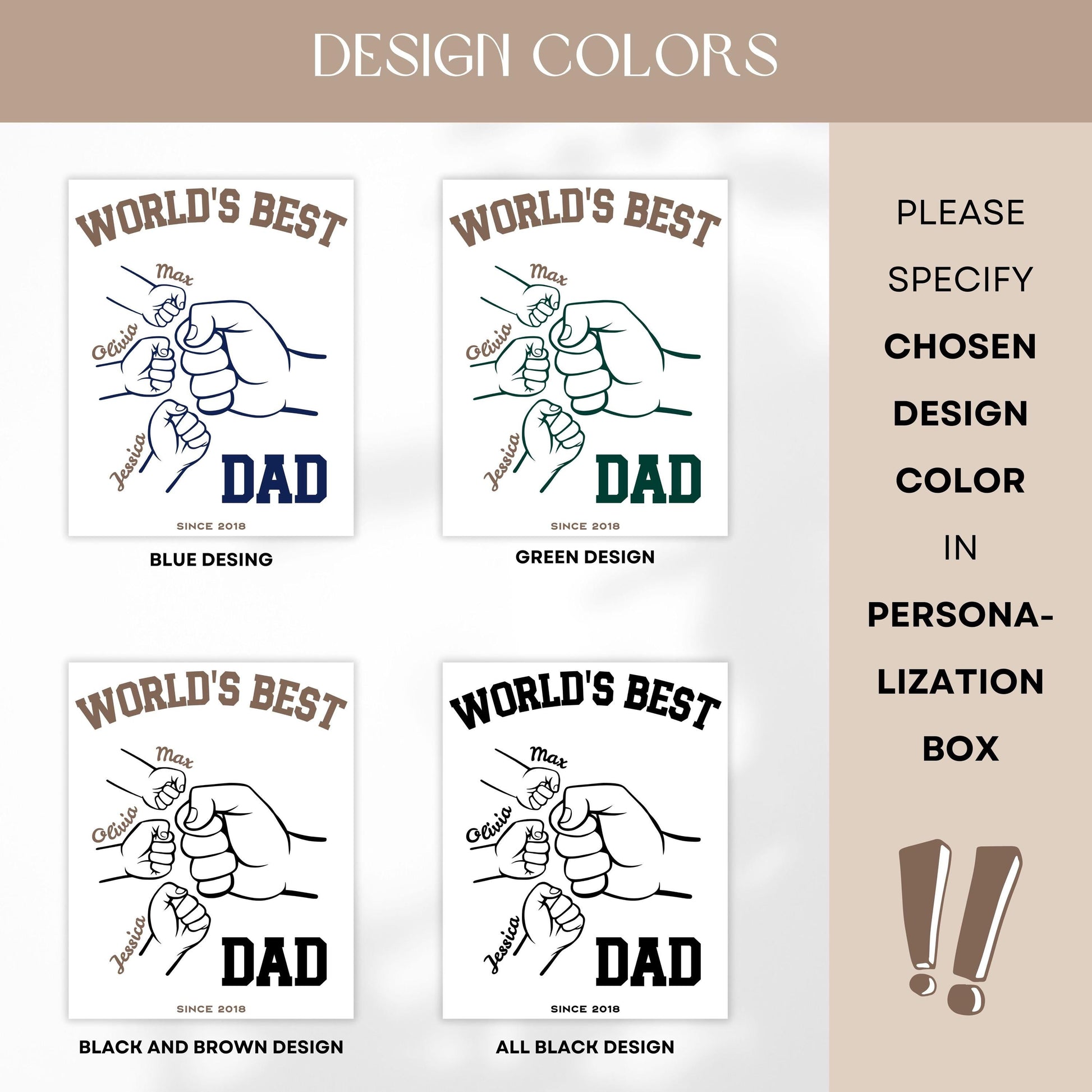 Personalized Best Daddy Ever Mug Daddy Fist Bump Coffee Mug Blue World's Best Dad Mug Personalized Father's Day Gift Custom Father Day Cup - LAUMIANstudio