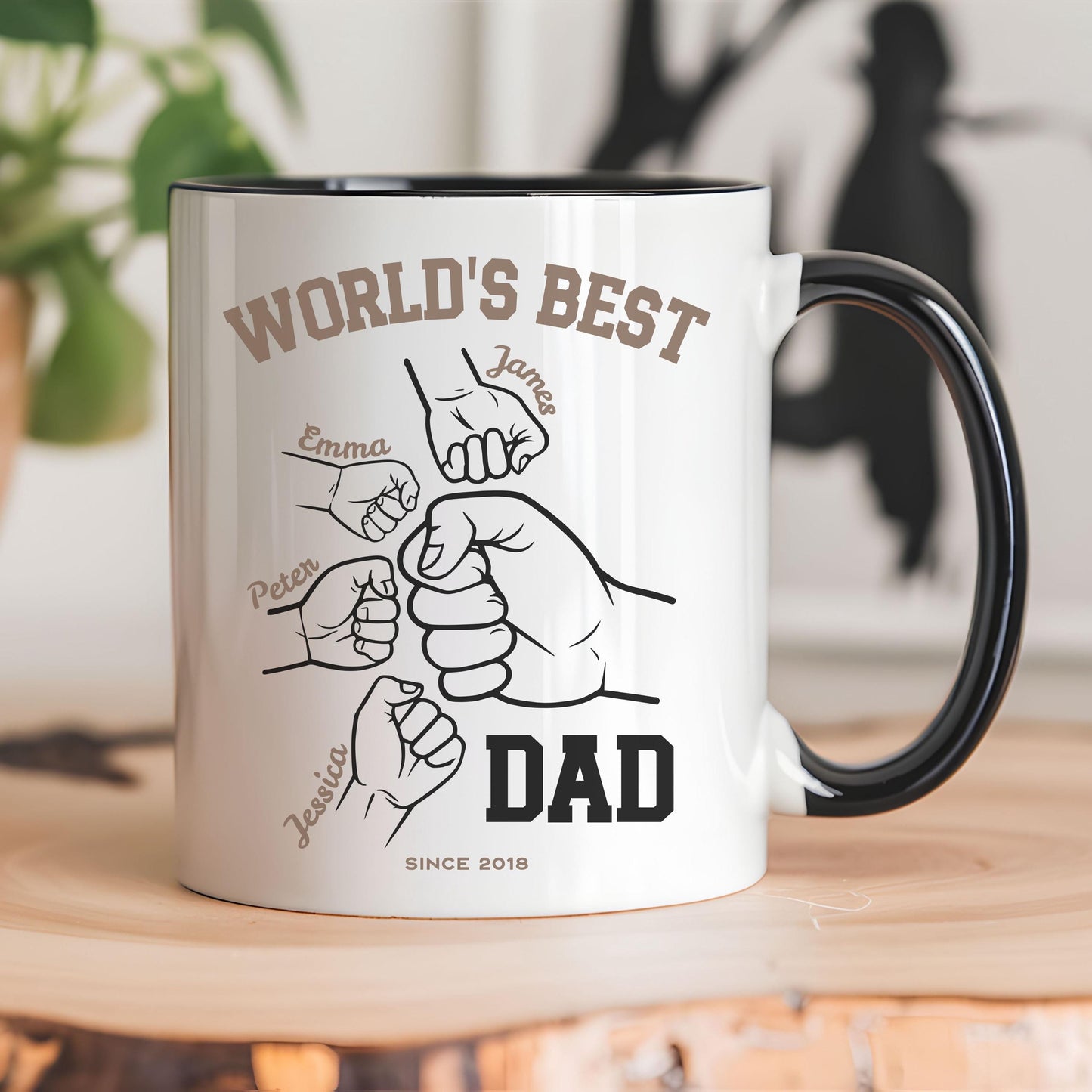 Personalized Best Daddy Ever Mug Daddy Fist Bump Coffee Mug Blue World's Best Dad Mug Personalized Father's Day Gift Custom Father Day Cup - LAUMIANstudio