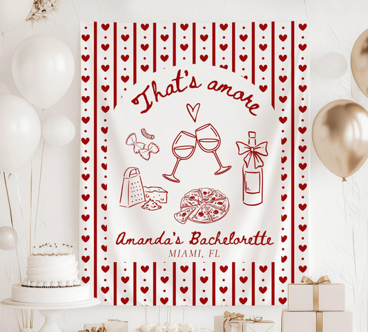 Custom Thats Amore Bridal Shower Decor Thats Amore Bachelorette Banner Thats Amore Sign Italian Themed Bachelorette in Italy Trip Banner - LAUMIANstudio