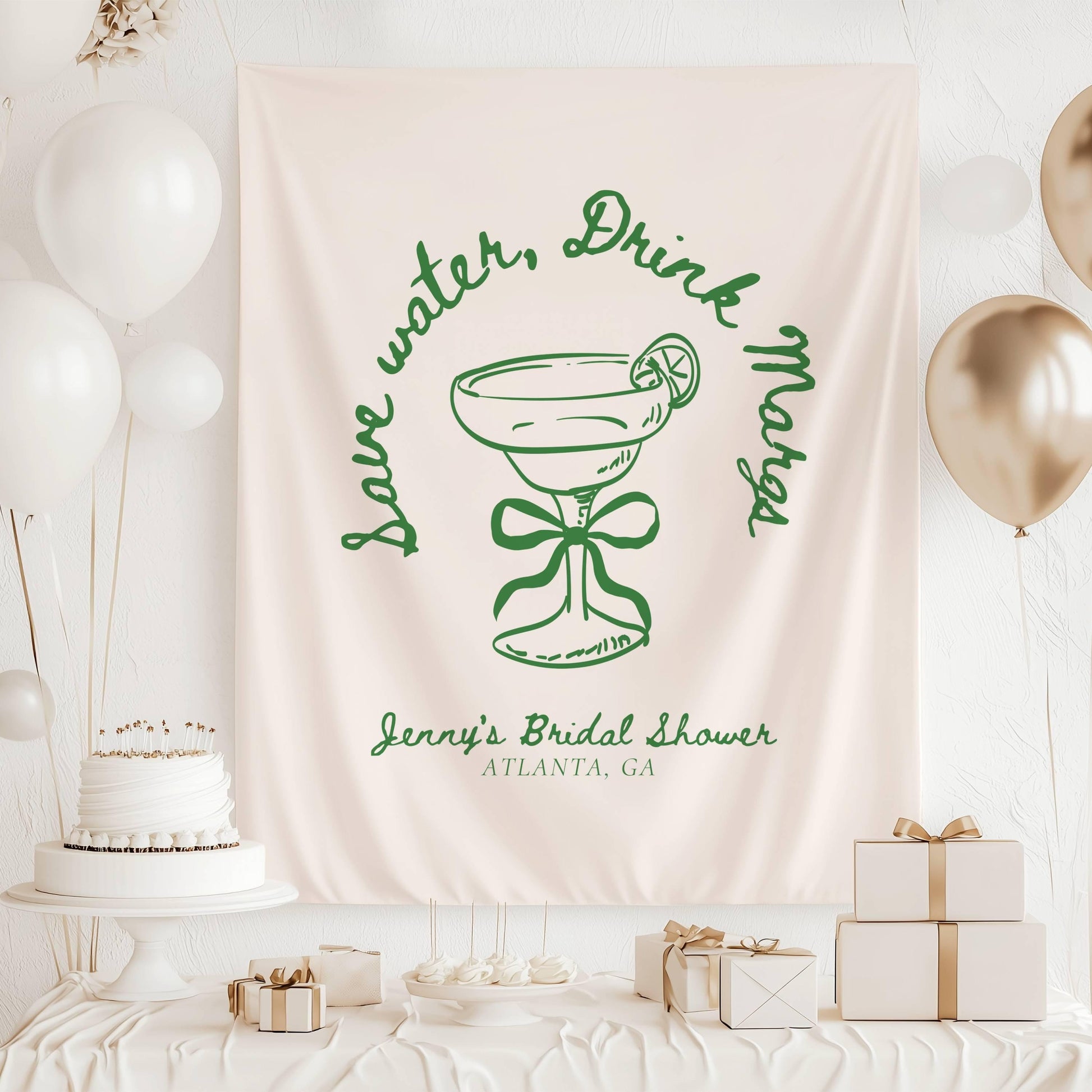 Save Water Drink Margs Backdrop Funny Margarita Bachelorette Sign Margs Bridal Shower Banner Cocktail Mexico Bachelorette Weekend Tapestry - LAUMIANstudio