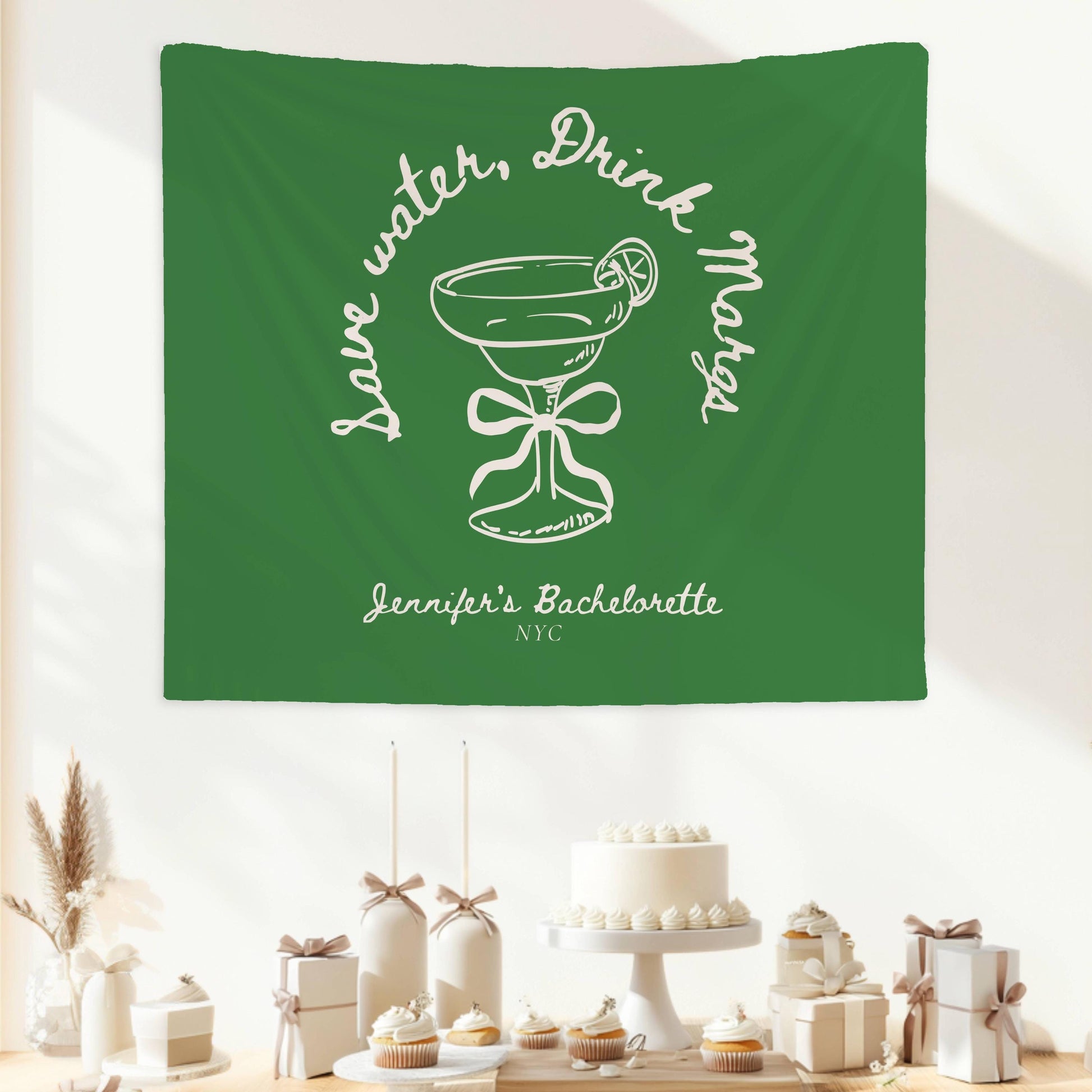 Save Water Drink Margs Backdrop Funny Margarita Bachelorette Sign Margs Bridal Shower Banner Cocktail Mexico Bachelorette Weekend Tapestry - LAUMIANstudio