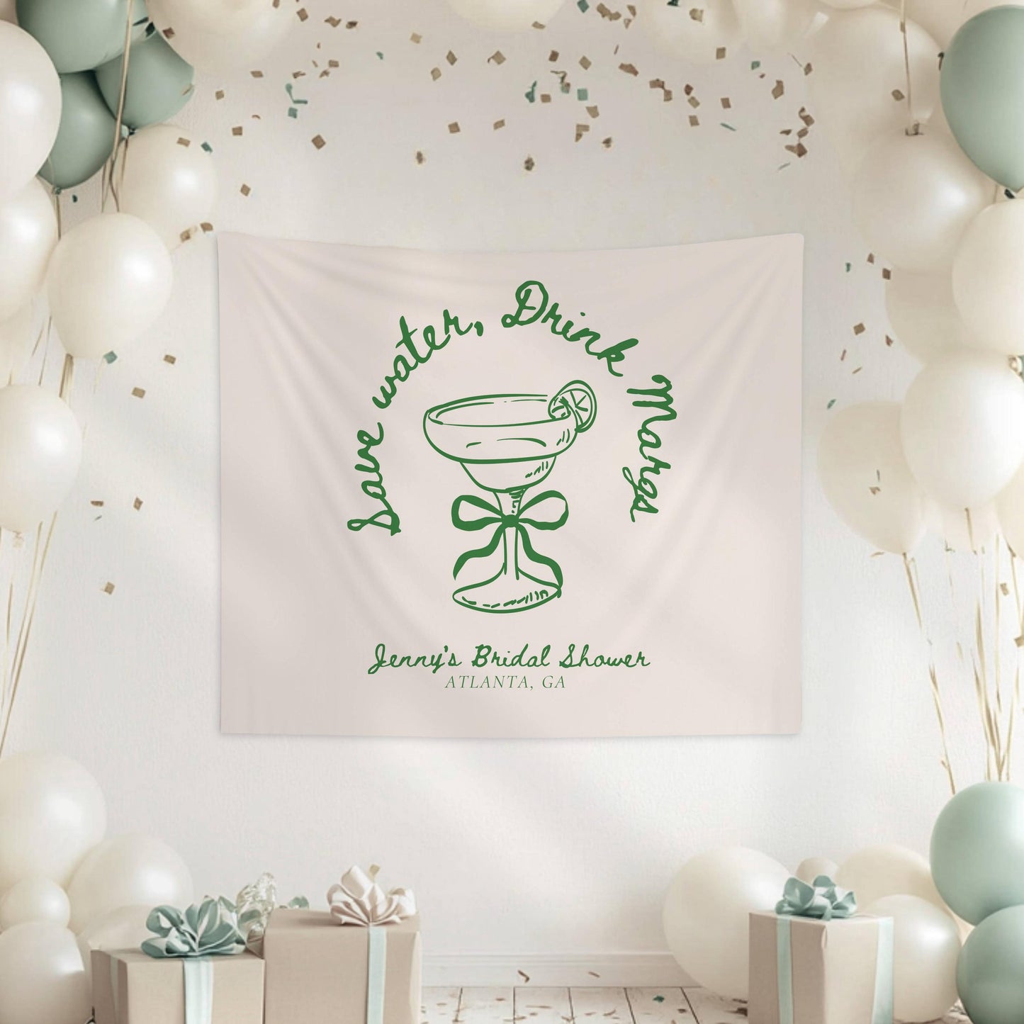 Save Water Drink Margs Backdrop Funny Margarita Bachelorette Sign Margs Bridal Shower Banner Cocktail Mexico Bachelorette Weekend Tapestry - LAUMIANstudio