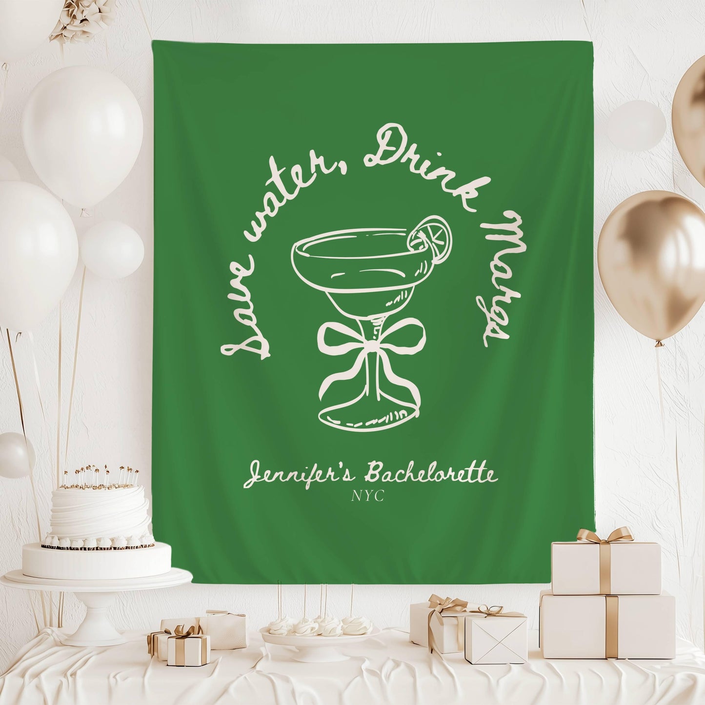 Save Water Drink Margs Backdrop Funny Margarita Bachelorette Sign Margs Bridal Shower Banner Cocktail Mexico Bachelorette Weekend Tapestry - LAUMIANstudio
