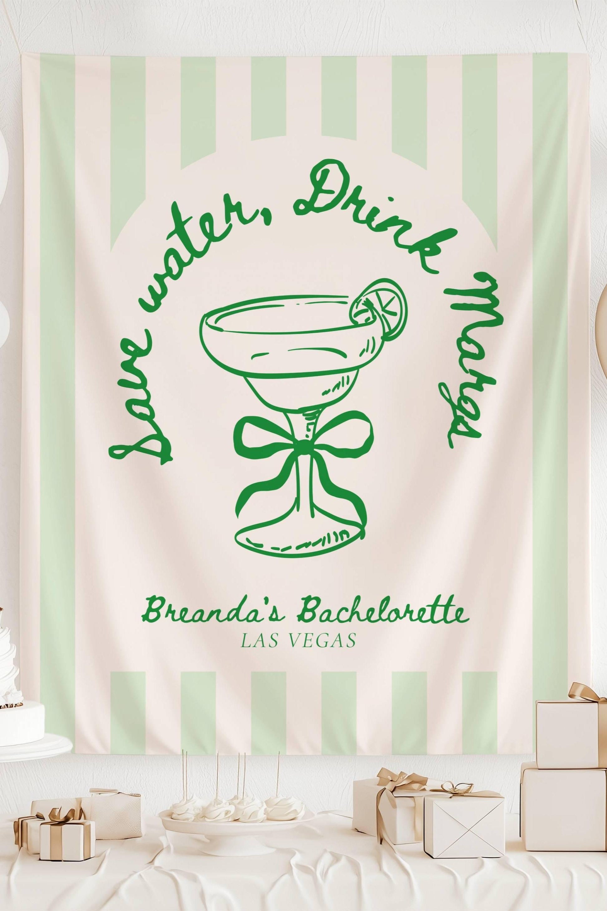 Save Water Drink Margs Backdrop Funny Margarita Bachelorette Sign Margs Bridal Shower Banner Cocktail Mexico Bachelorette Weekend Tapestry - LAUMIANstudio