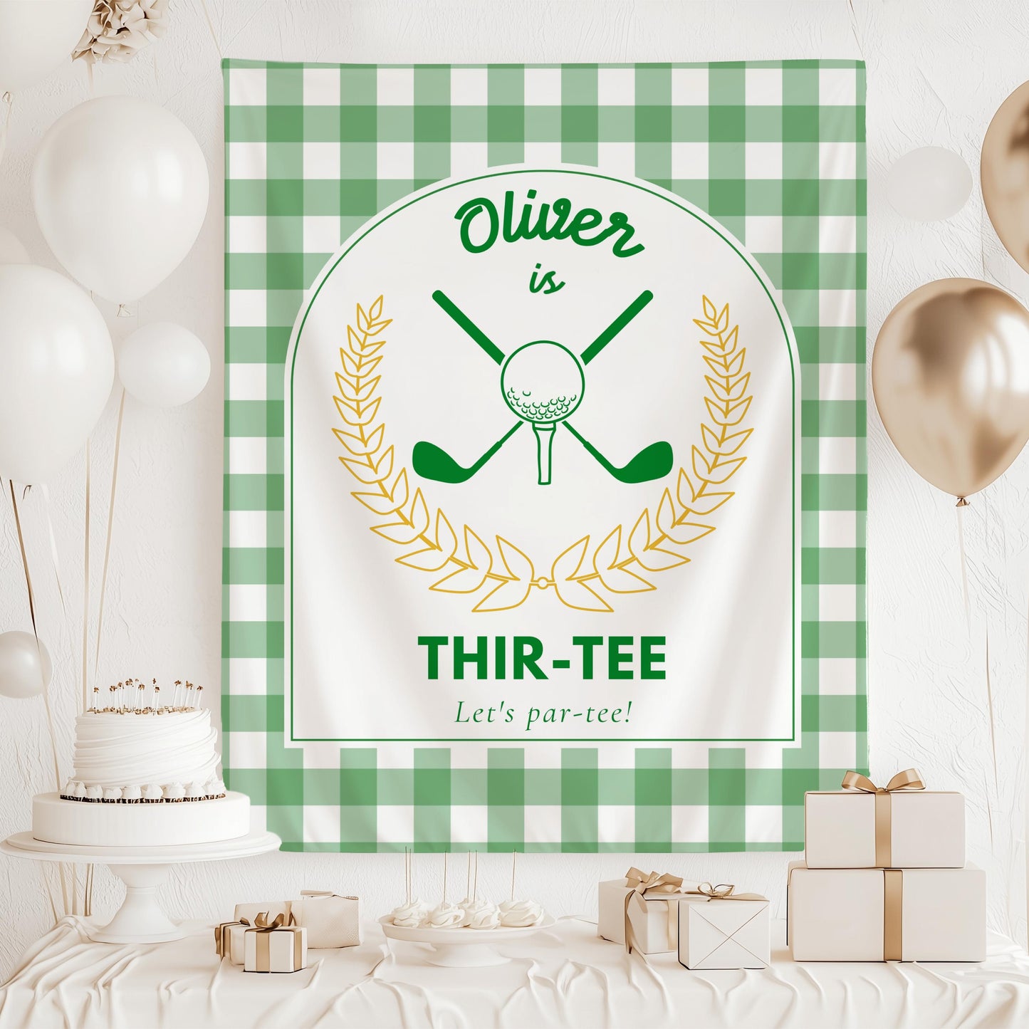 Golf Player Thir Tee Party Banner Golf 30th Birthday Backdrop 30th Birthday Decoration for Him Green 30th Birthday Tapestry Masters Party - LAUMIANstudio