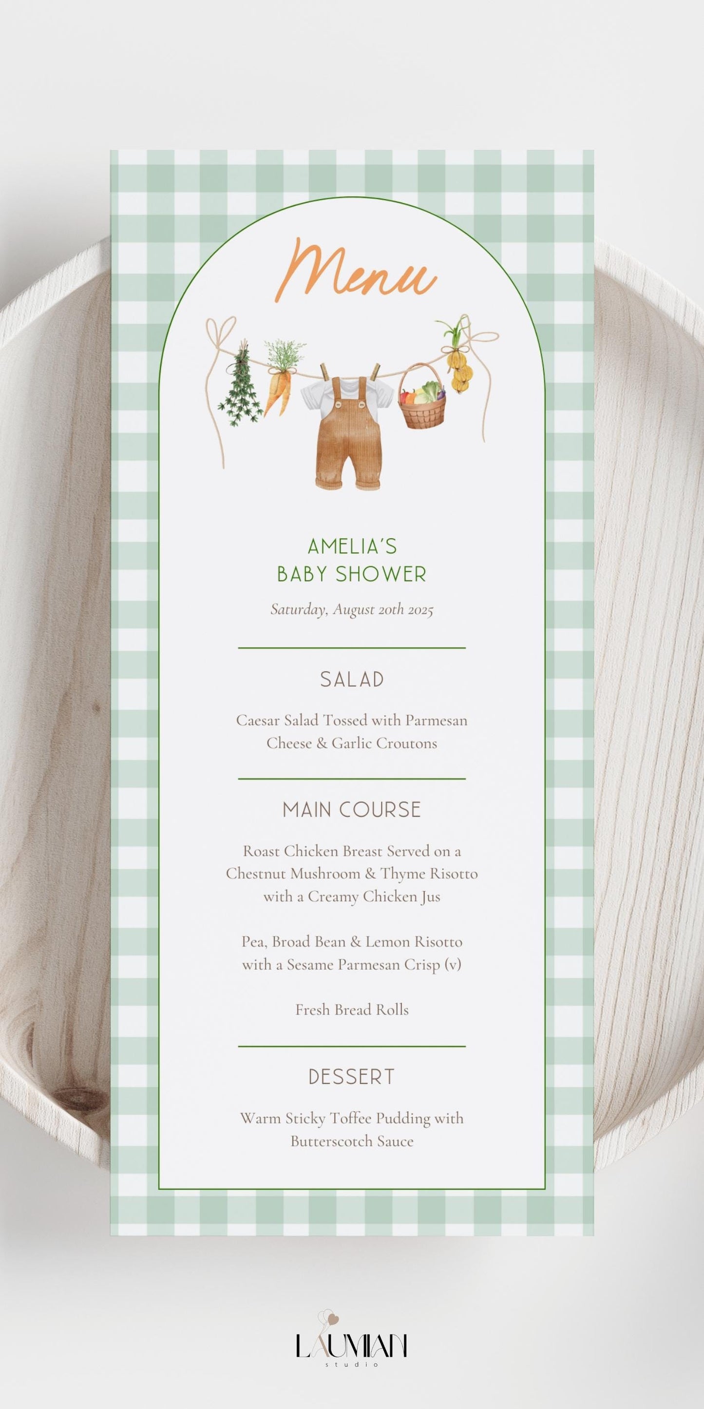 Locally Grown Menu Baby Shower Table Decor Locally Grown Brunch Menu Baby Boy Shower Lunch Menu Template Farmers Market Menu Editable Canva - LAUMIANstudio
