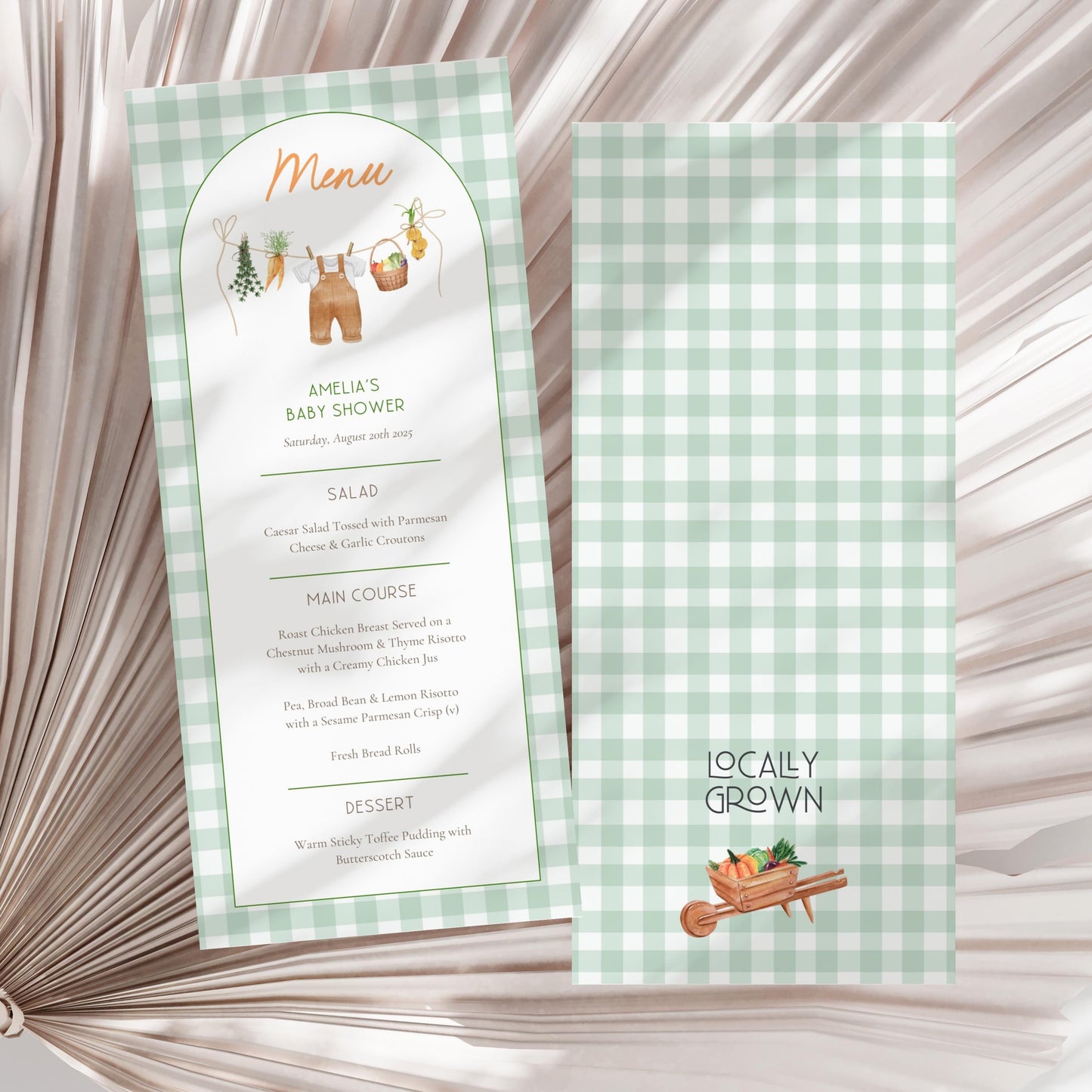 Locally Grown Menu Baby Shower Table Decor Locally Grown Brunch Menu Baby Boy Shower Lunch Menu Template Farmers Market Menu Editable Canva - LAUMIANstudio
