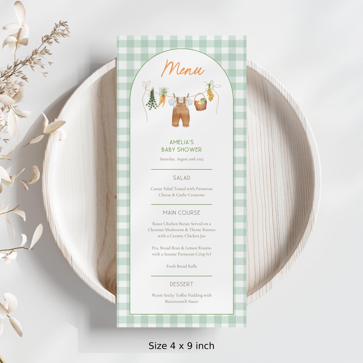 Locally Grown Menu Baby Shower Table Decor Locally Grown Brunch Menu Baby Boy Shower Lunch Menu Template Farmers Market Menu Editable Canva - LAUMIANstudio