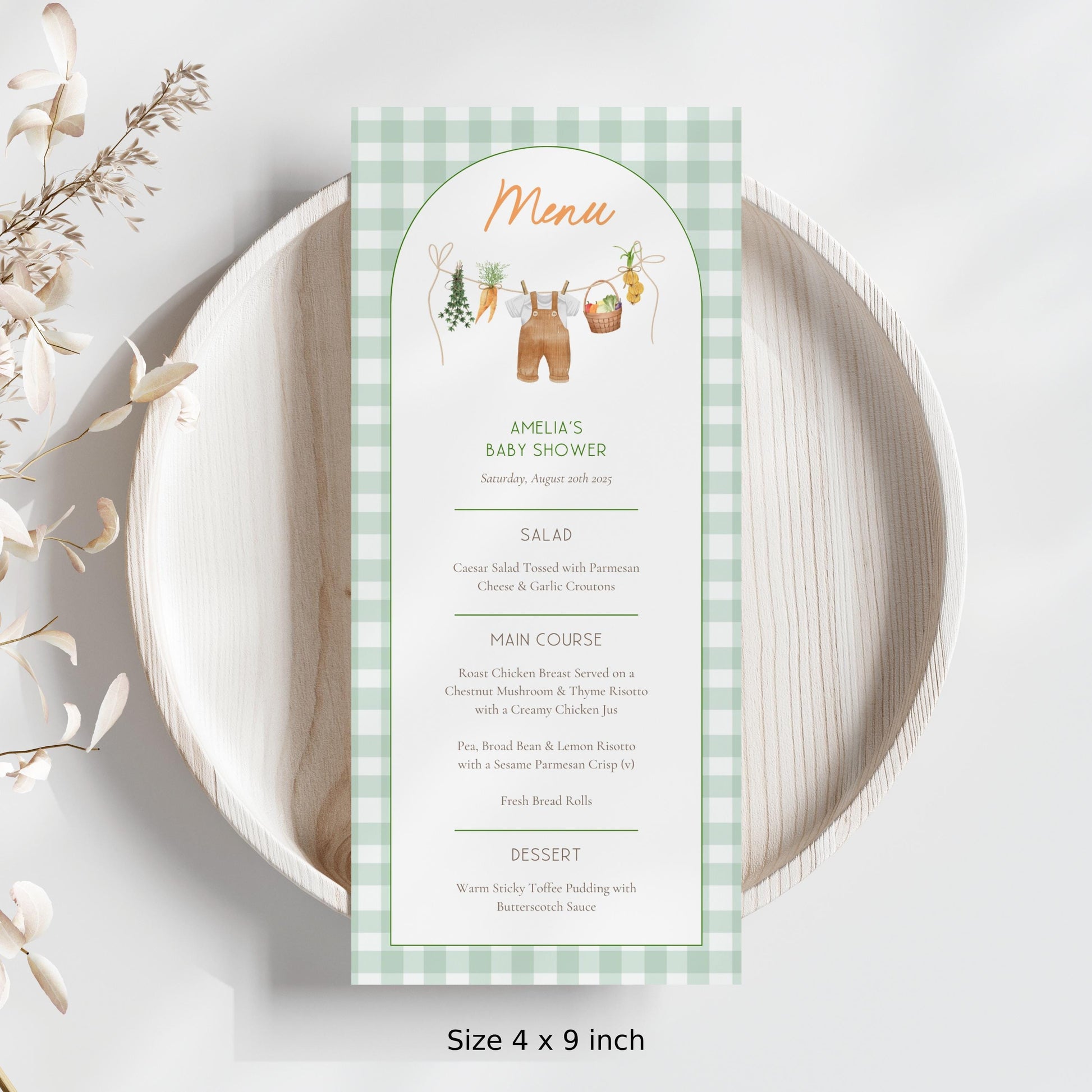 Locally Grown Menu Baby Shower Table Decor Locally Grown Brunch Menu Baby Boy Shower Lunch Menu Template Farmers Market Menu Editable Canva - LAUMIANstudio