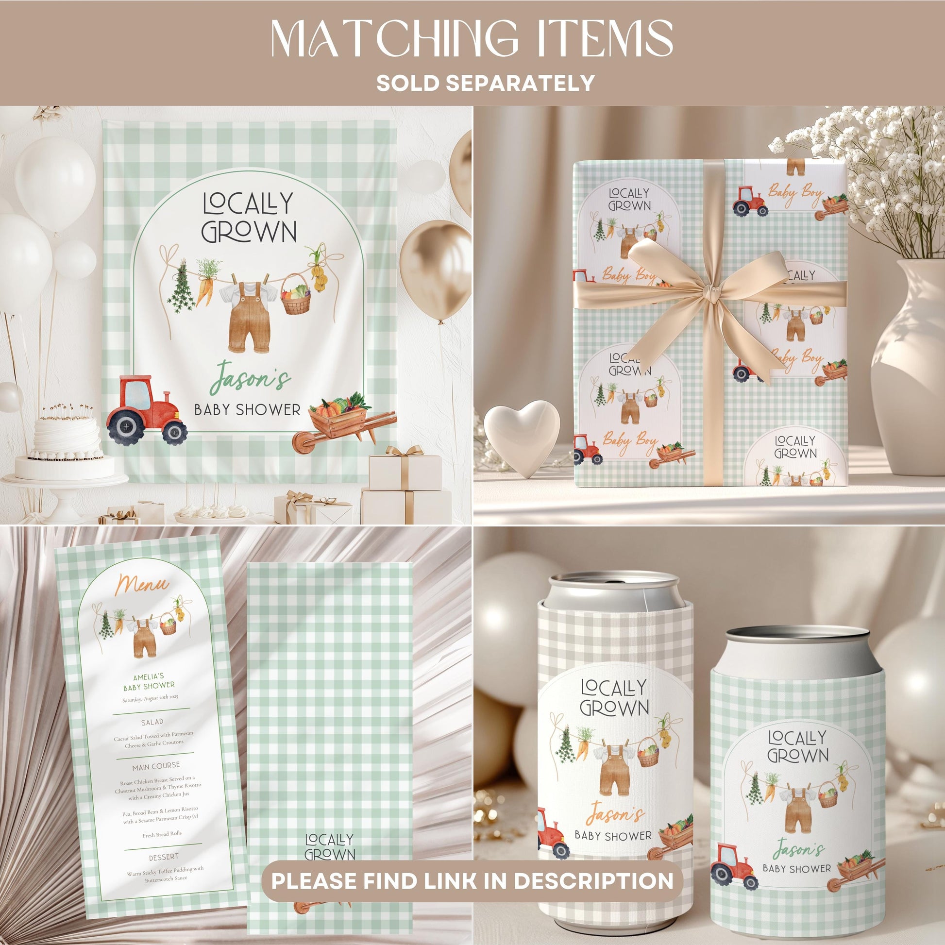 Locally Grown Welcome Sign Locally Grown Baby Shower Sign Editable Template Farm Baby Shower Sign Gender Neutral Baby Shower Decor Baby Boy - LAUMIANstudio