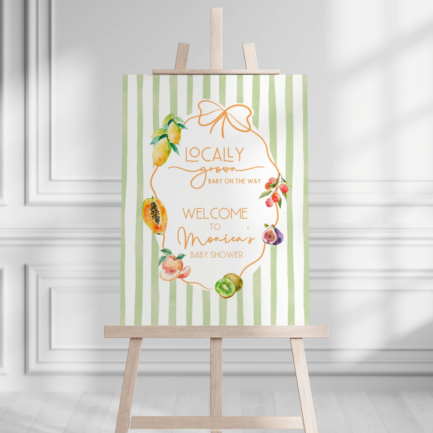 Fruit Baby Shower Welcome Sign Summer Shower Poster Locally Grown Fruit Sign Tutti Frutti Baby Shower Poster Tropical Summer Fruit Shower - LAUMIANstudio
