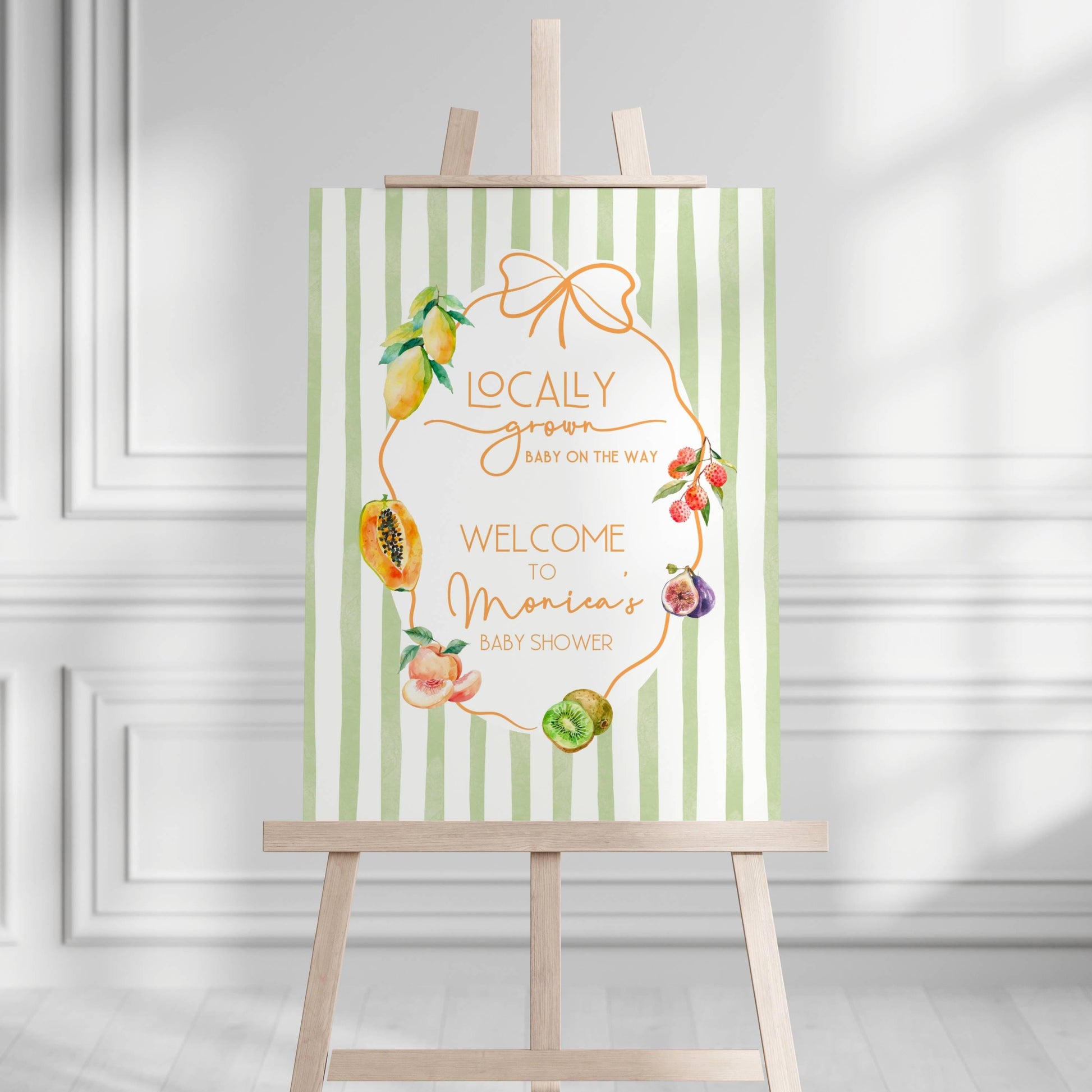 Fruit Baby Shower Welcome Sign Summer Shower Poster Locally Grown Fruit Sign Tutti Frutti Baby Shower Poster Tropical Summer Fruit Shower - LAUMIANstudio