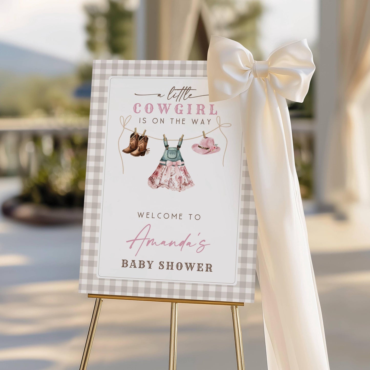 Little Cowgirl Welcome Sign Cowgirl Clothes Welcome Sign Pink Rodeo Baby Shower Poster Girl Wild West Welcome Sign Girl Western Shower Decor - LAUMIANstudio