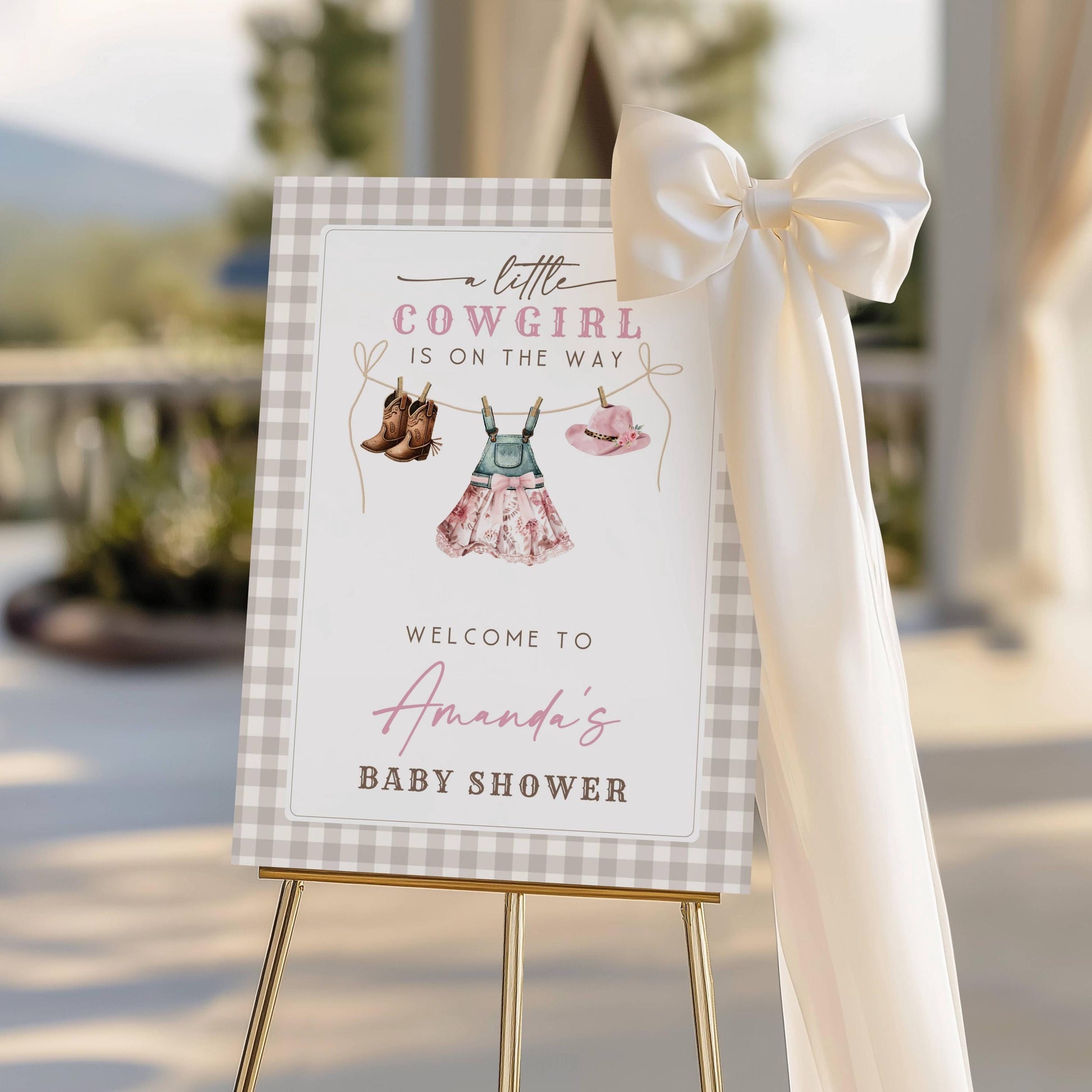 Little Cowgirl Welcome Sign Cowgirl Clothes Welcome Sign Pink Rodeo Baby Shower Poster Girl Wild West Welcome Sign Girl Western Shower Decor - LAUMIANstudio