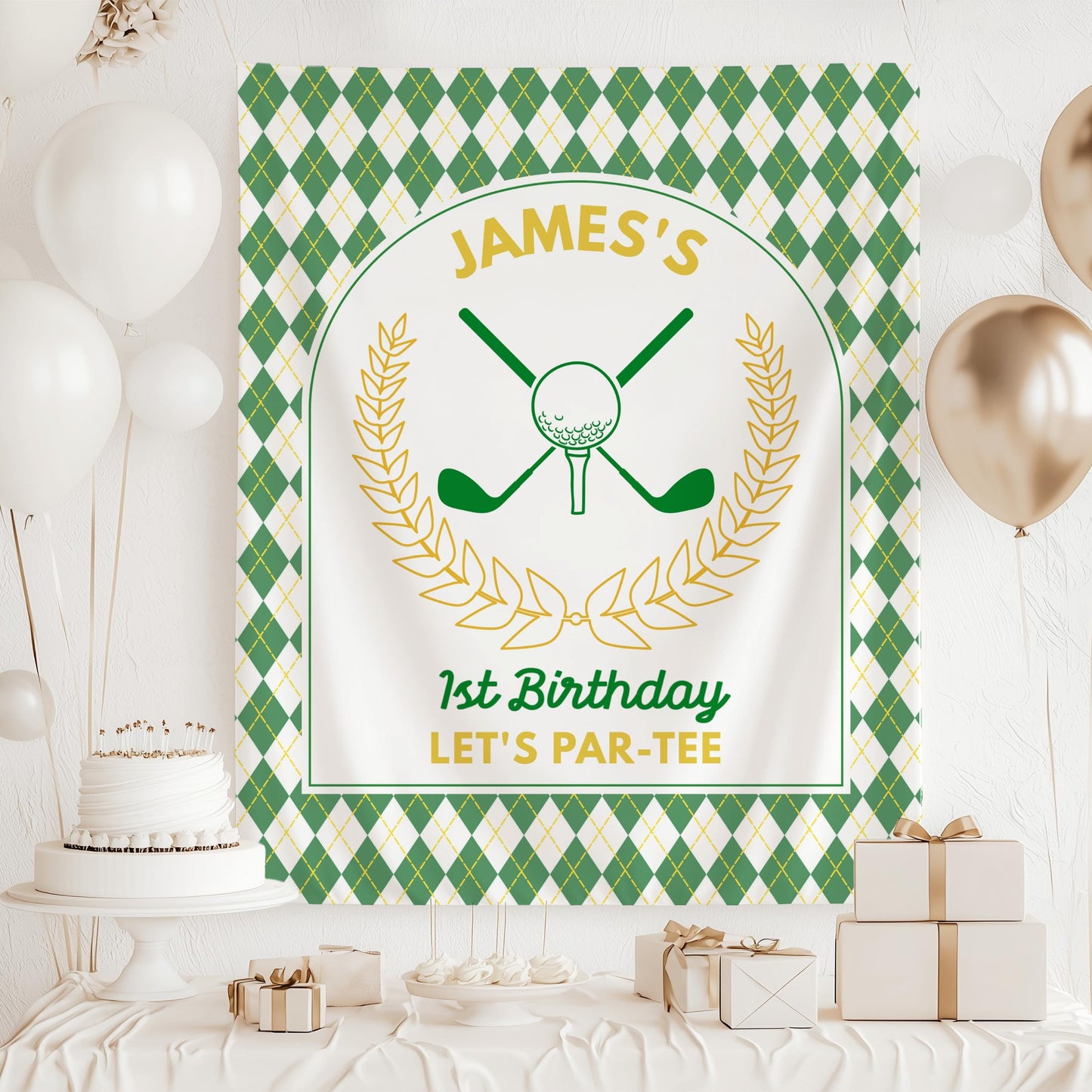 Golf Birthday Party Decor Pink Golf Course Photo Banner Custom Masters Birthday Backdrop Girl First Birthday Golf Welcome Sign Mastered Golf - LAUMIANstudio