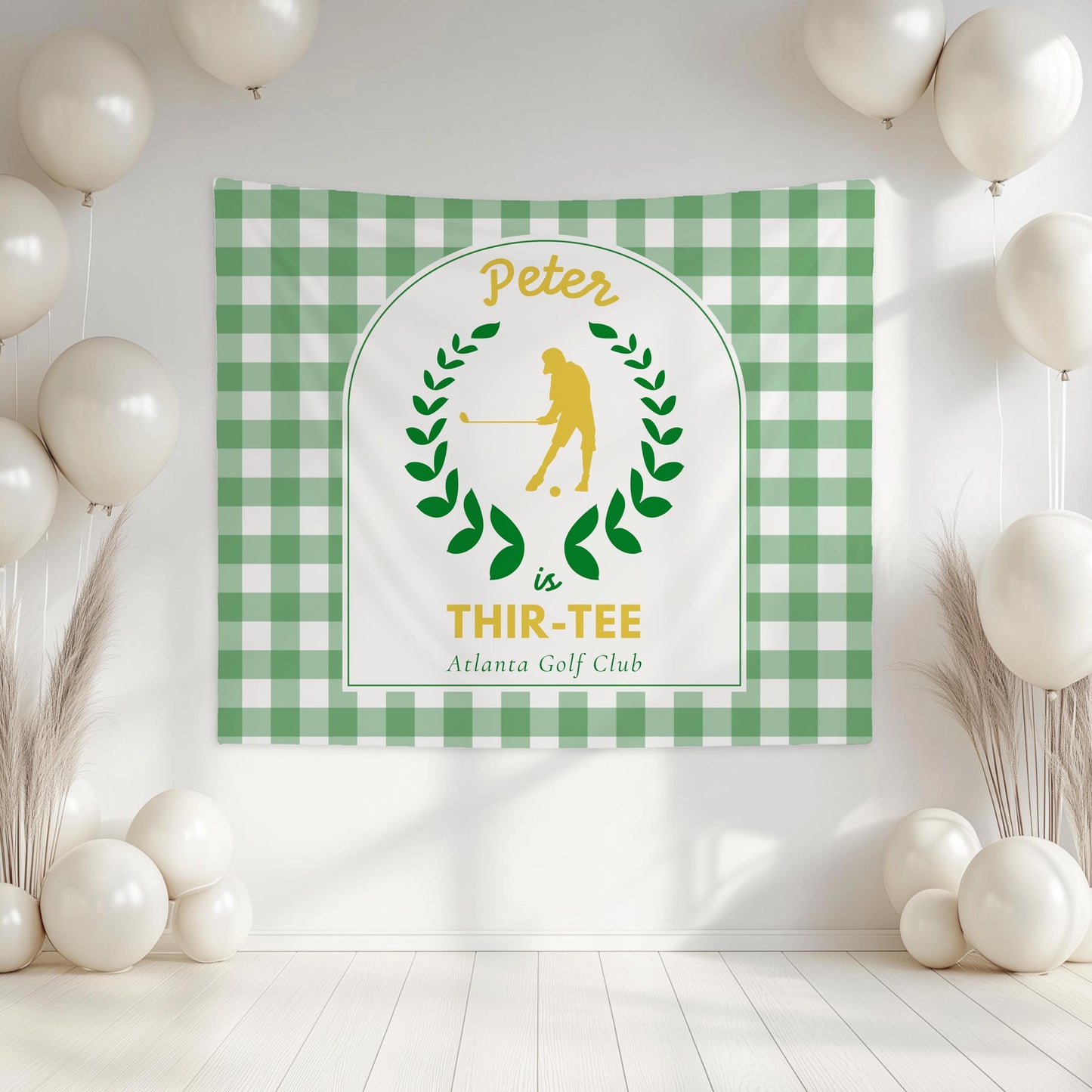 Golf Player Thir Tee Party Banner Golf 30th Birthday Backdrop 30th Birthday Decoration for Him Green 30th Birthday Tapestry Masters Party - LAUMIANstudio