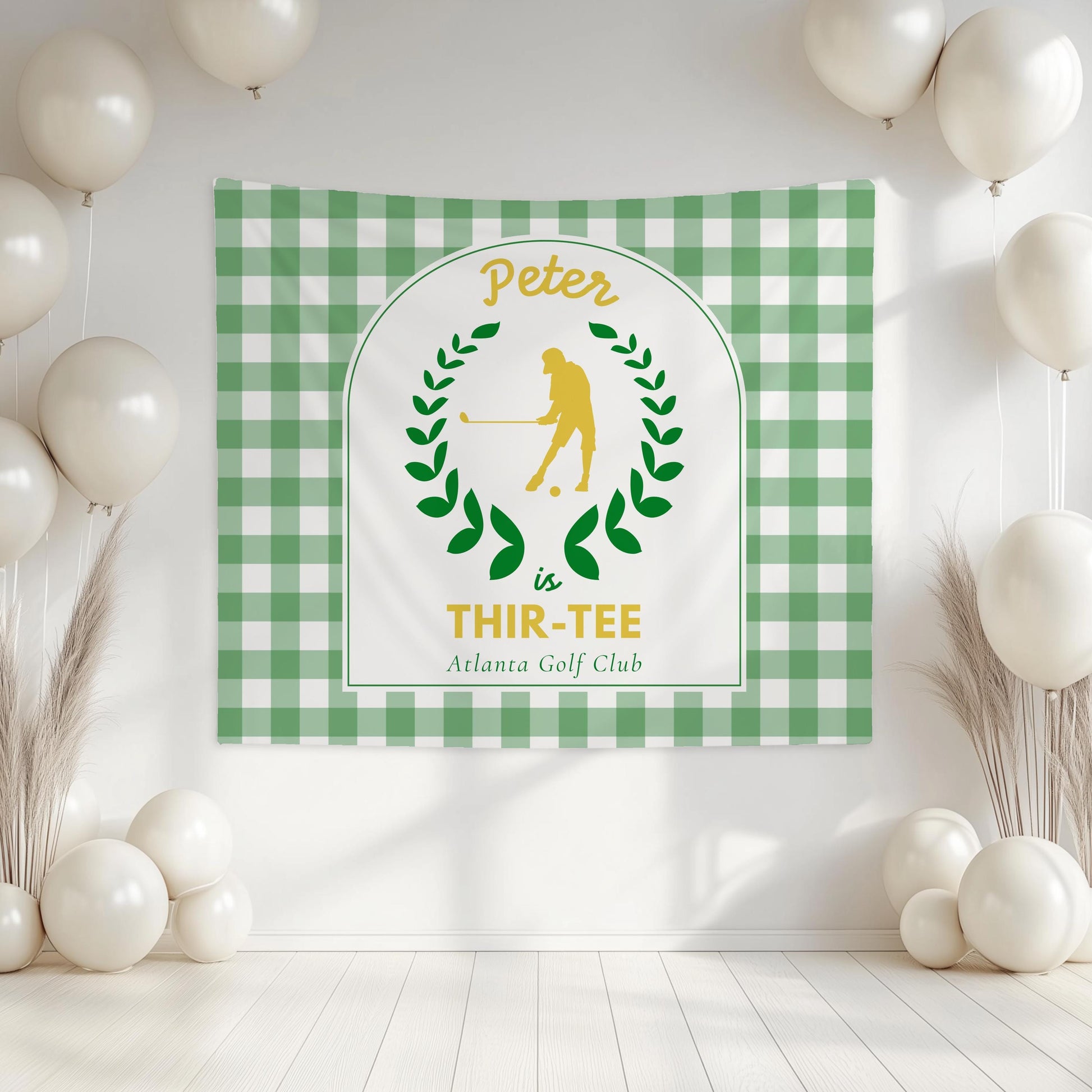 Golf Player Thir Tee Party Banner Golf 30th Birthday Backdrop 30th Birthday Decoration for Him Green 30th Birthday Tapestry Masters Party - LAUMIANstudio