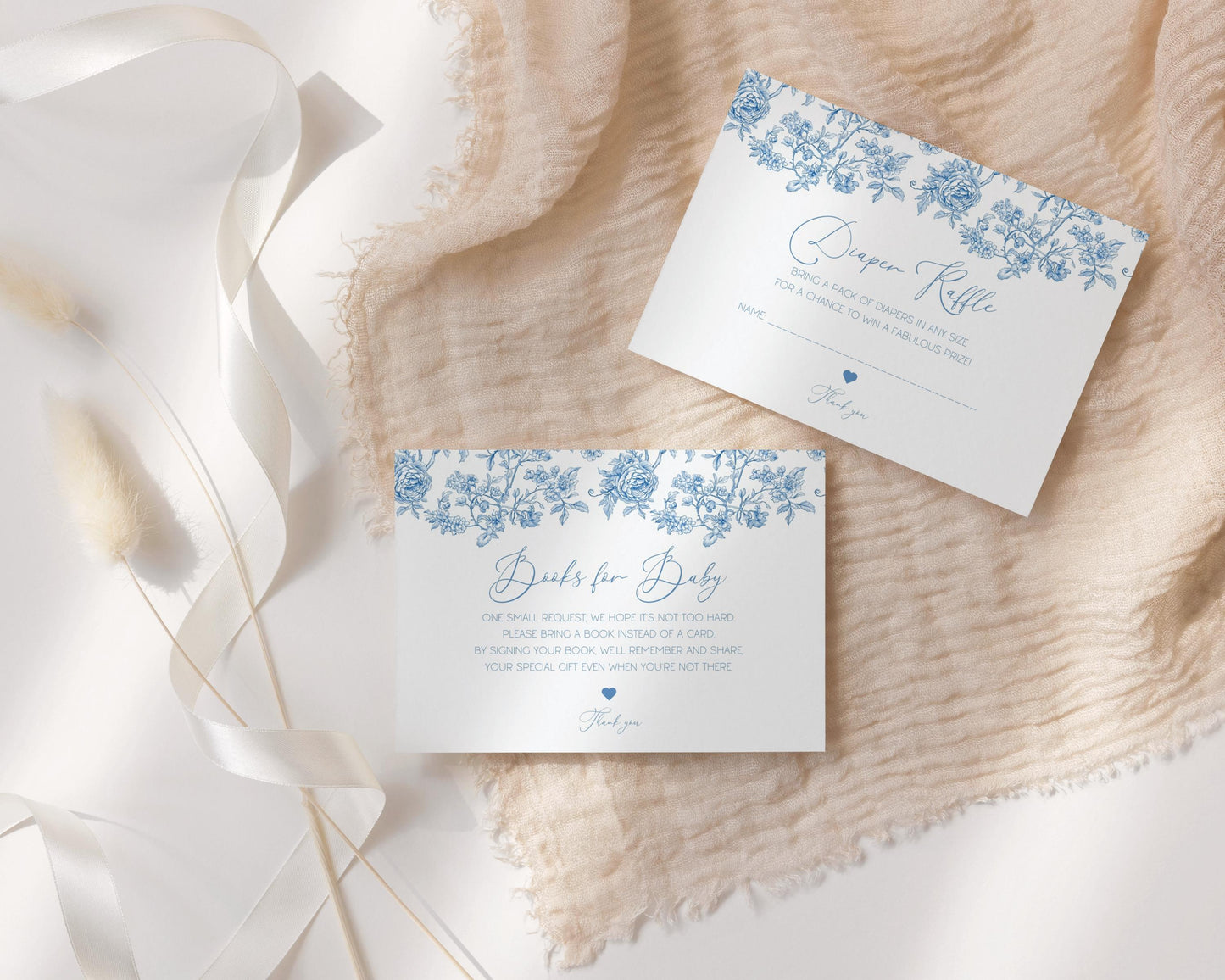 Blue Baby Boy Shower Sprinkle Invitation Blue Bow Invite Card Books for Baby Enclosure Card Diaper Raffle Card Floral Invite Template Canva - LAUMIANstudio