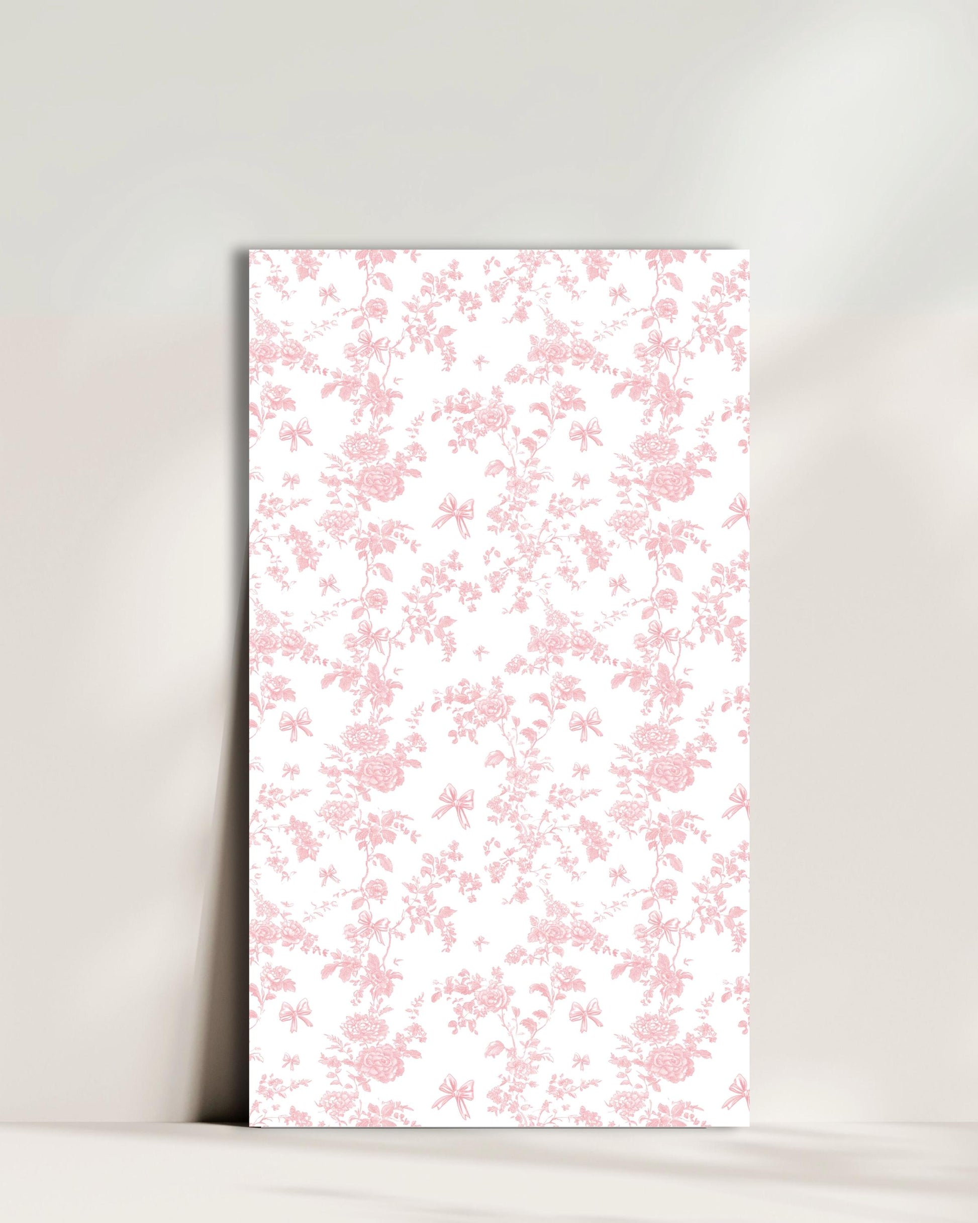 Pink Floral Backdrop Girly Pink Bow Arch Backdrop Pink Toile de Jouy Baby Shower Backdrop Pink Bow Backdrop 1st Birthday Baby Girl Decor - LAUMIANstudio