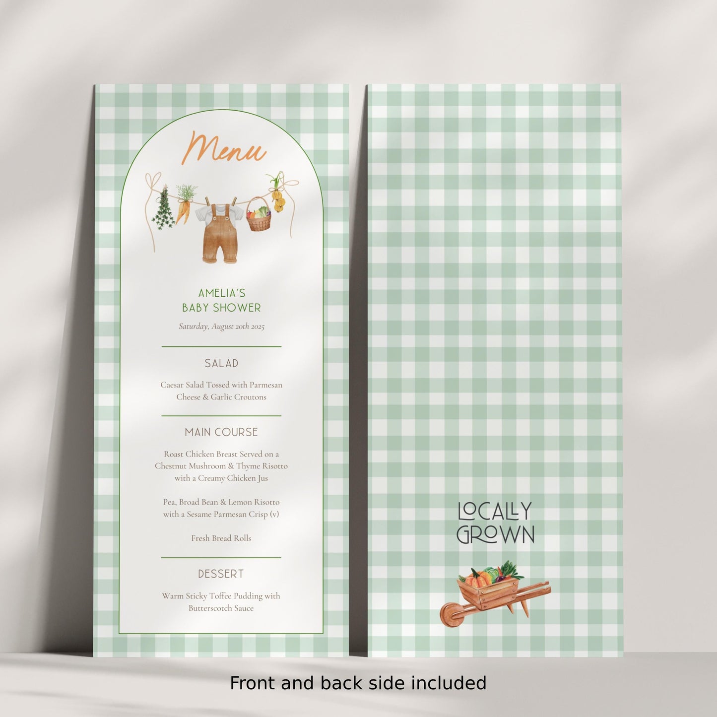 Locally Grown Menu Baby Shower Table Decor Locally Grown Brunch Menu Baby Boy Shower Lunch Menu Template Farmers Market Menu Editable Canva - LAUMIANstudio