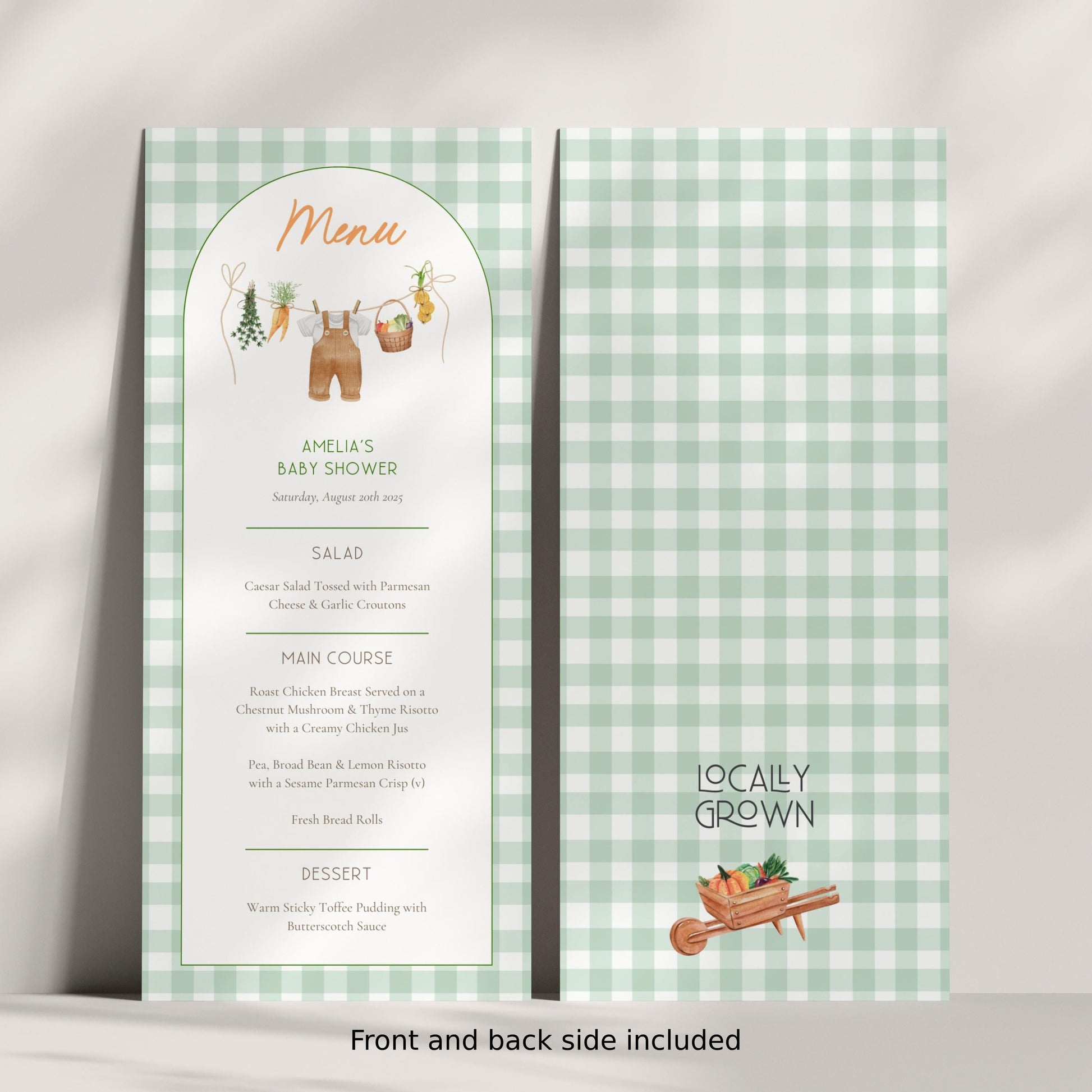 Locally Grown Menu Baby Shower Table Decor Locally Grown Brunch Menu Baby Boy Shower Lunch Menu Template Farmers Market Menu Editable Canva - LAUMIANstudio
