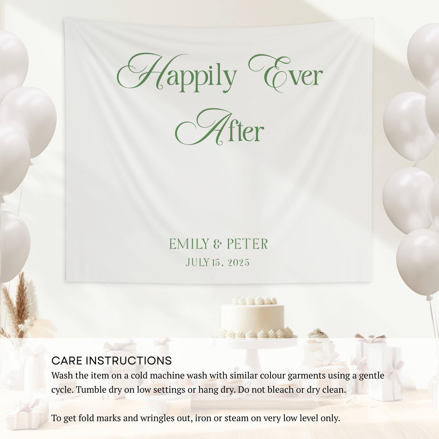 Outdoor Wedding Banner Custom Wedding Welcome Sign Bride Groom Name Sign Custom Fabric Wedding Sign Just Married Banner Happily Ever After - LAUMIANstudio