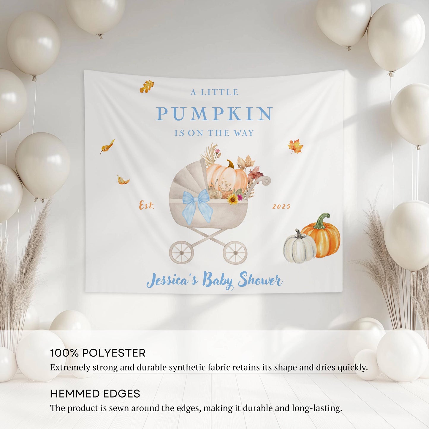 Little Pumpkin Baby Shower Banner Baby Girl Pumpkin Shower Backdrop Custom Autumn Shower Decor Pumpkin Fabric Sign Pumpkin Wall Tapestry - LAUMIANstudio