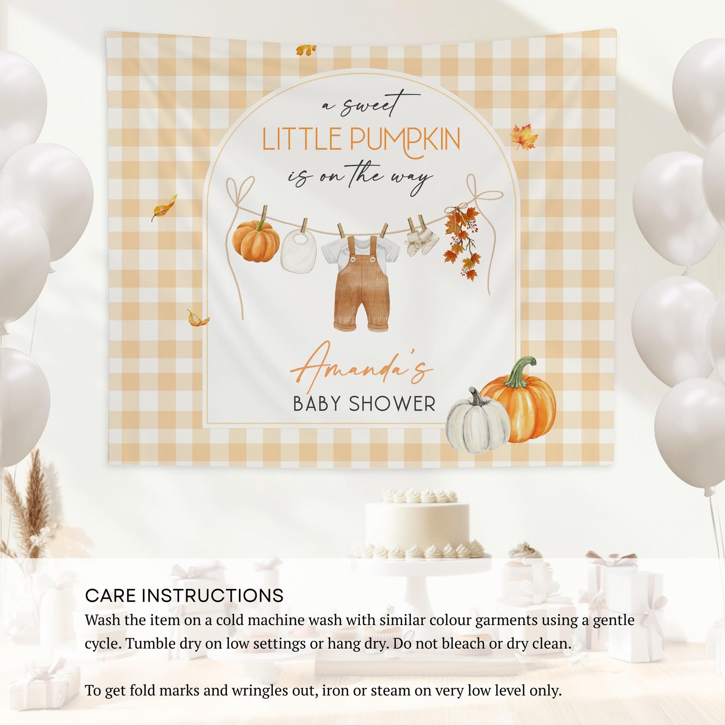Locally Grown Pumpkin Is On The Way Baby Shower Backdrop Custom Sweet Little Pumpkin Banner Autumn Clothesline Shower Decor Fall Baby Shower - LAUMIANstudio