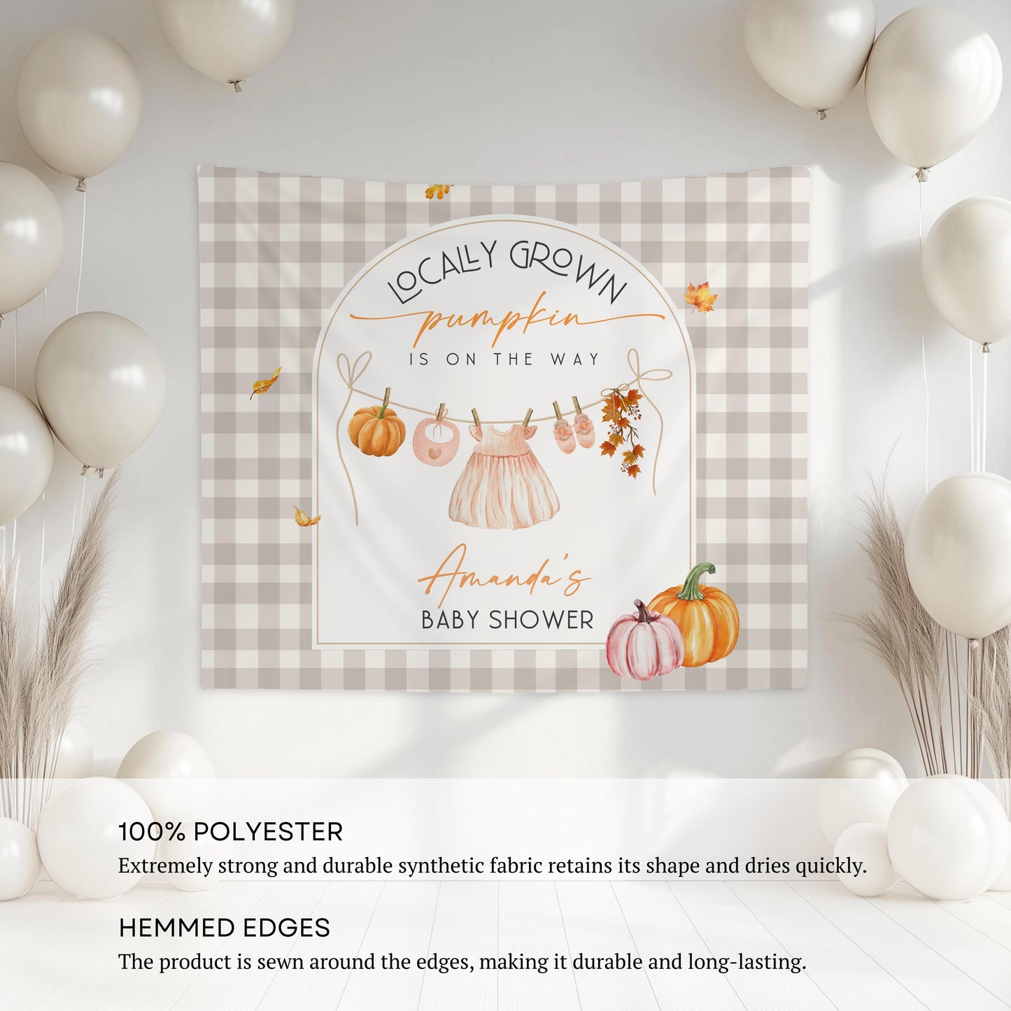 A Sweet Little Pumpkin Is On The Way Banner Baby Girl Pumpkin Shower Decor Pink Fall Baby Sprinkle Backdrop Clothesline Locally Grown Sign - LAUMIANstudio