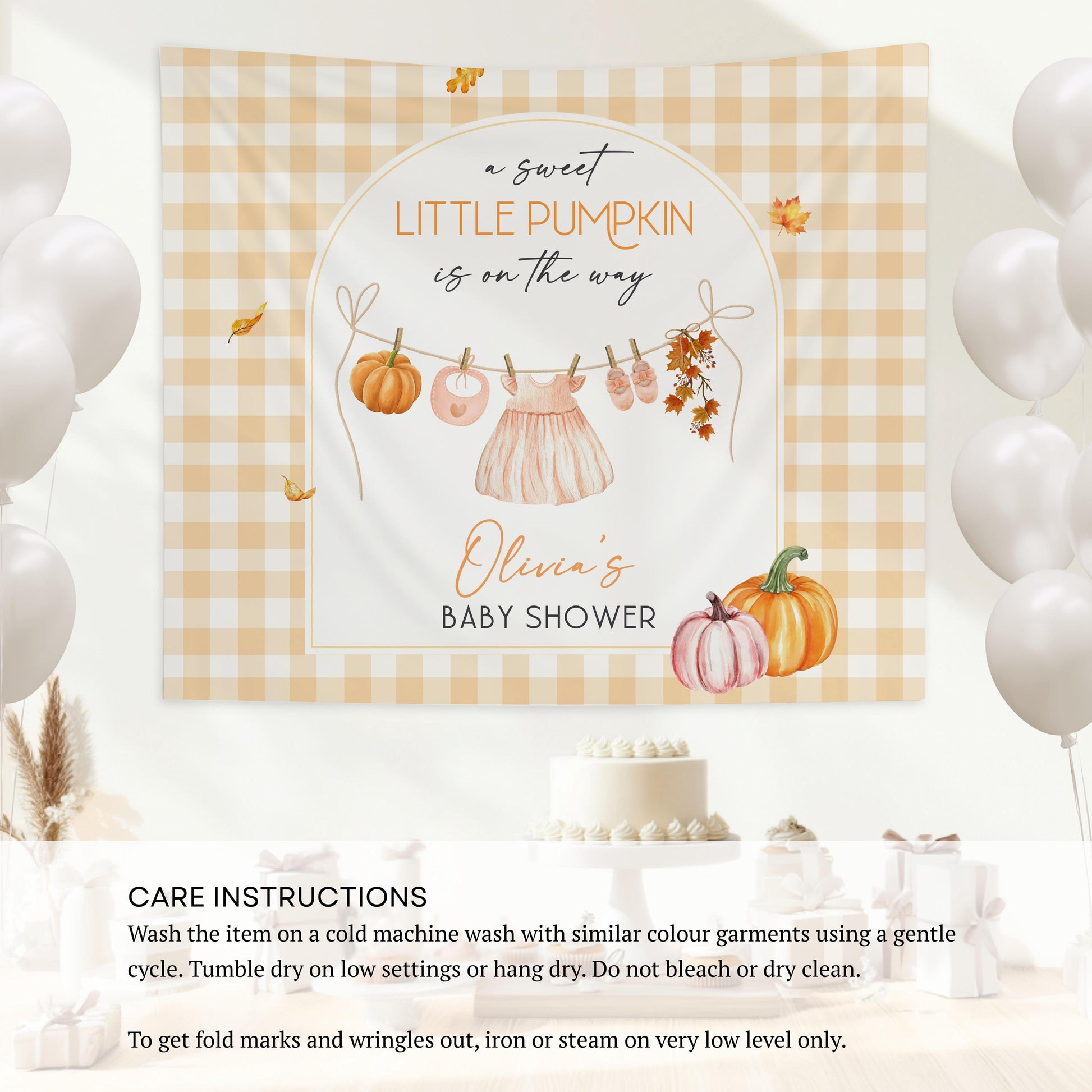 A Sweet Little Pumpkin Is On The Way Banner Baby Girl Pumpkin Shower Decor Pink Fall Baby Sprinkle Backdrop Clothesline Locally Grown Sign - LAUMIANstudio