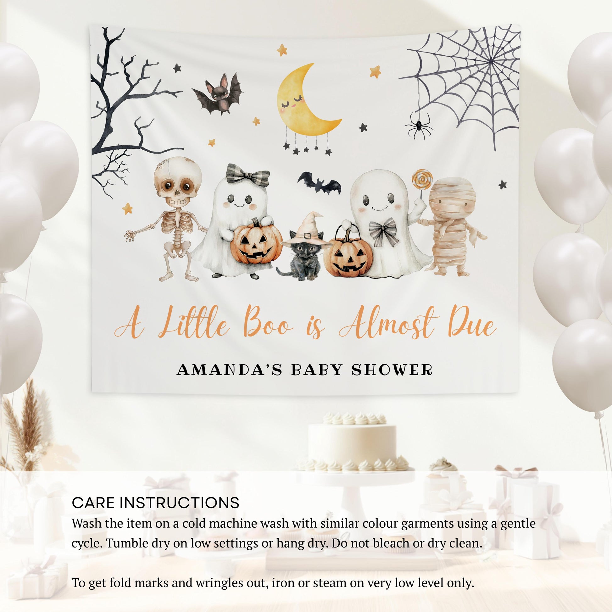 Little Boo is Almost Due Banner Little Boo Baby Shower Decor Spooky Baby Shower Backdrop Halloween Baby Sprinkle Sign Boo is on the Way Sign - LAUMIANstudio